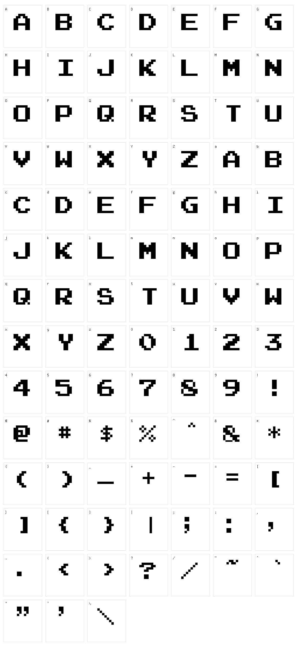 Arcade Character Set