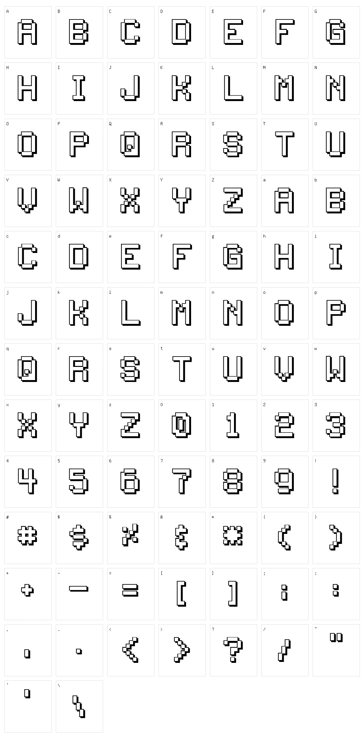 Back to 1982 Character Set