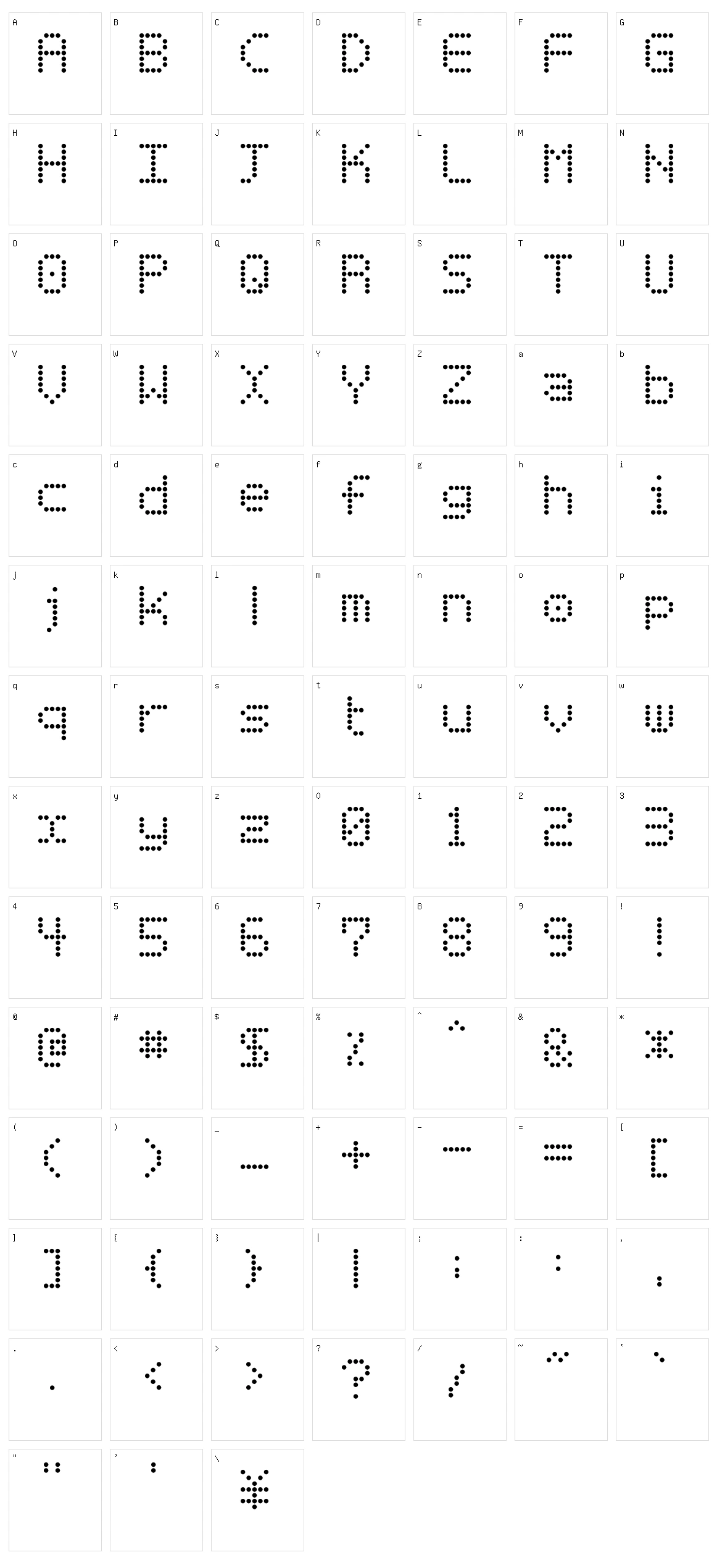 Basicdots Character Set