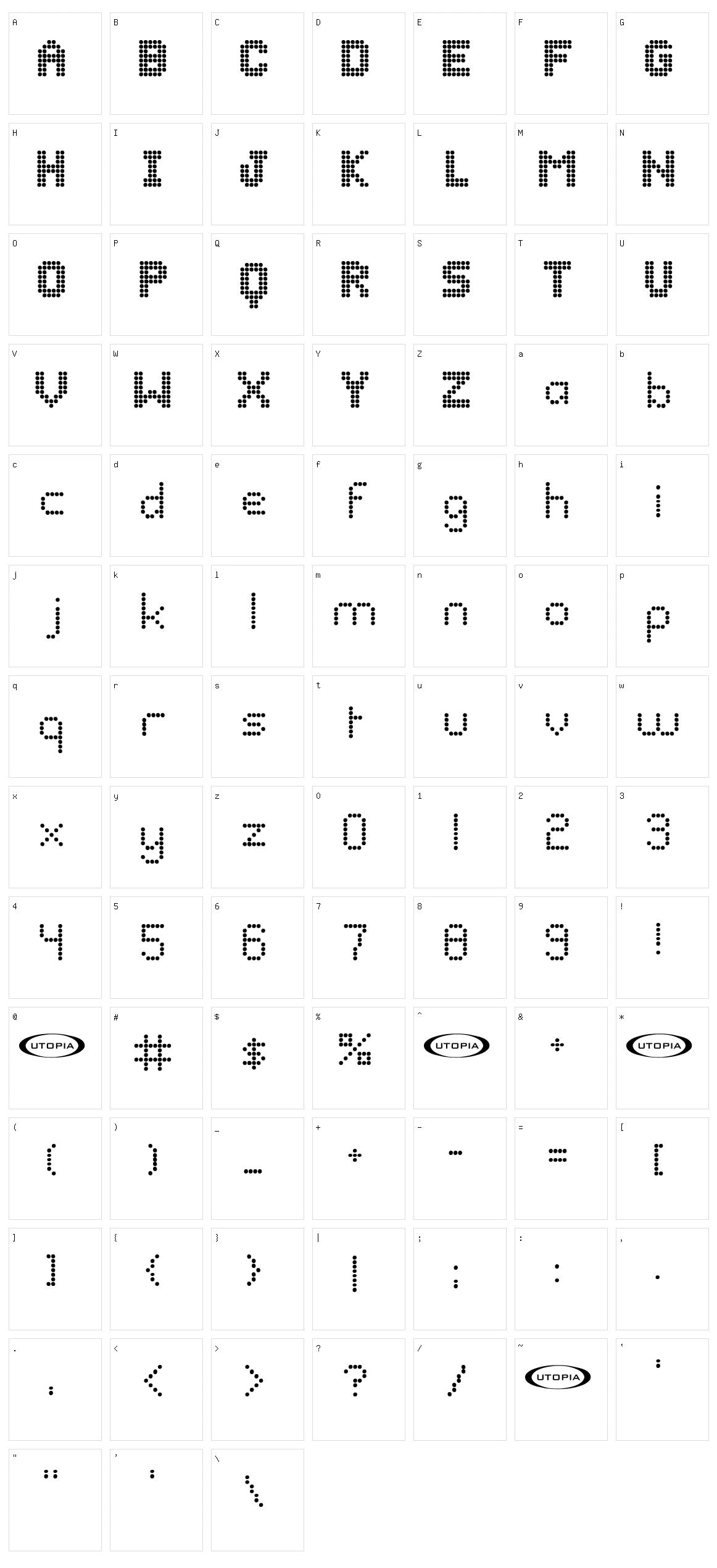 Bazaronite Character Set