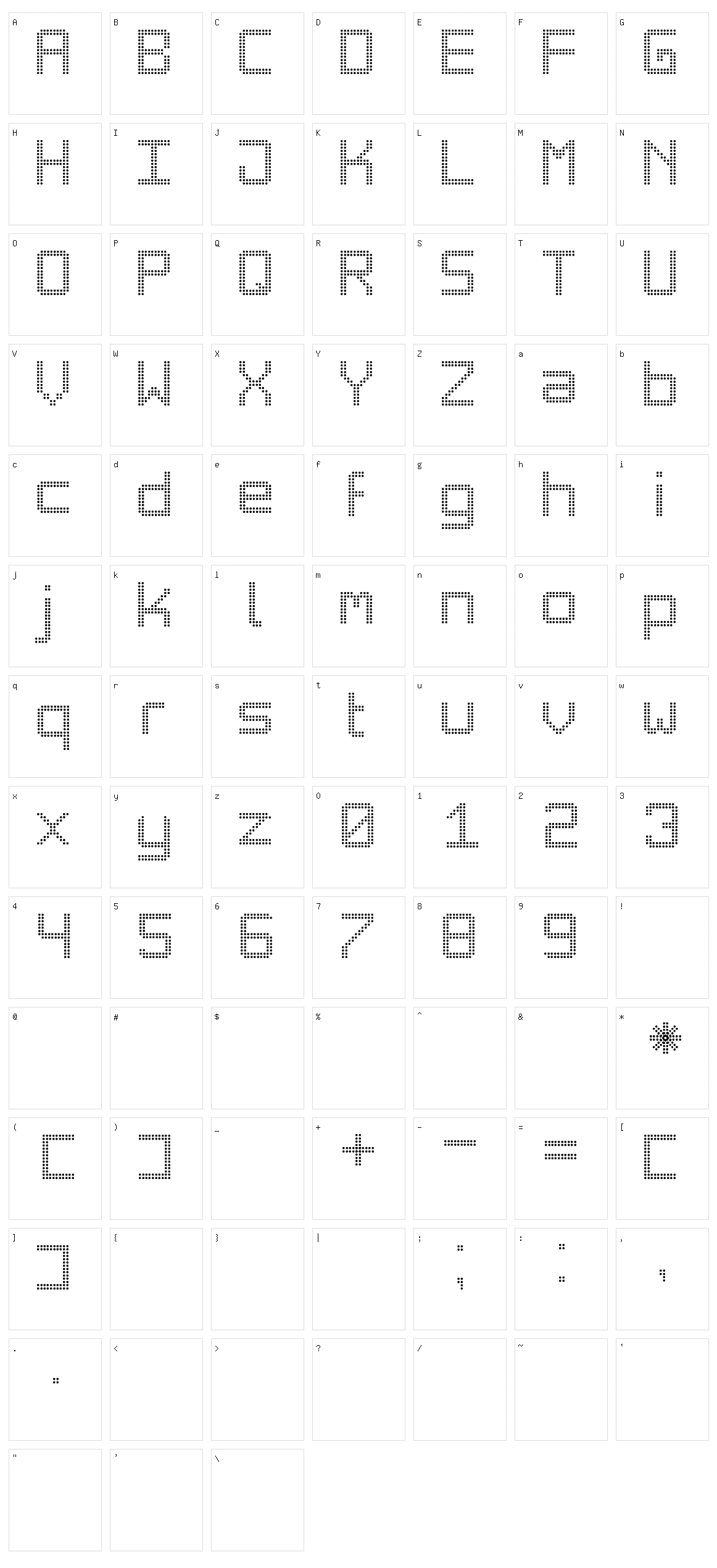 Big Daddy LED TFB Character Set