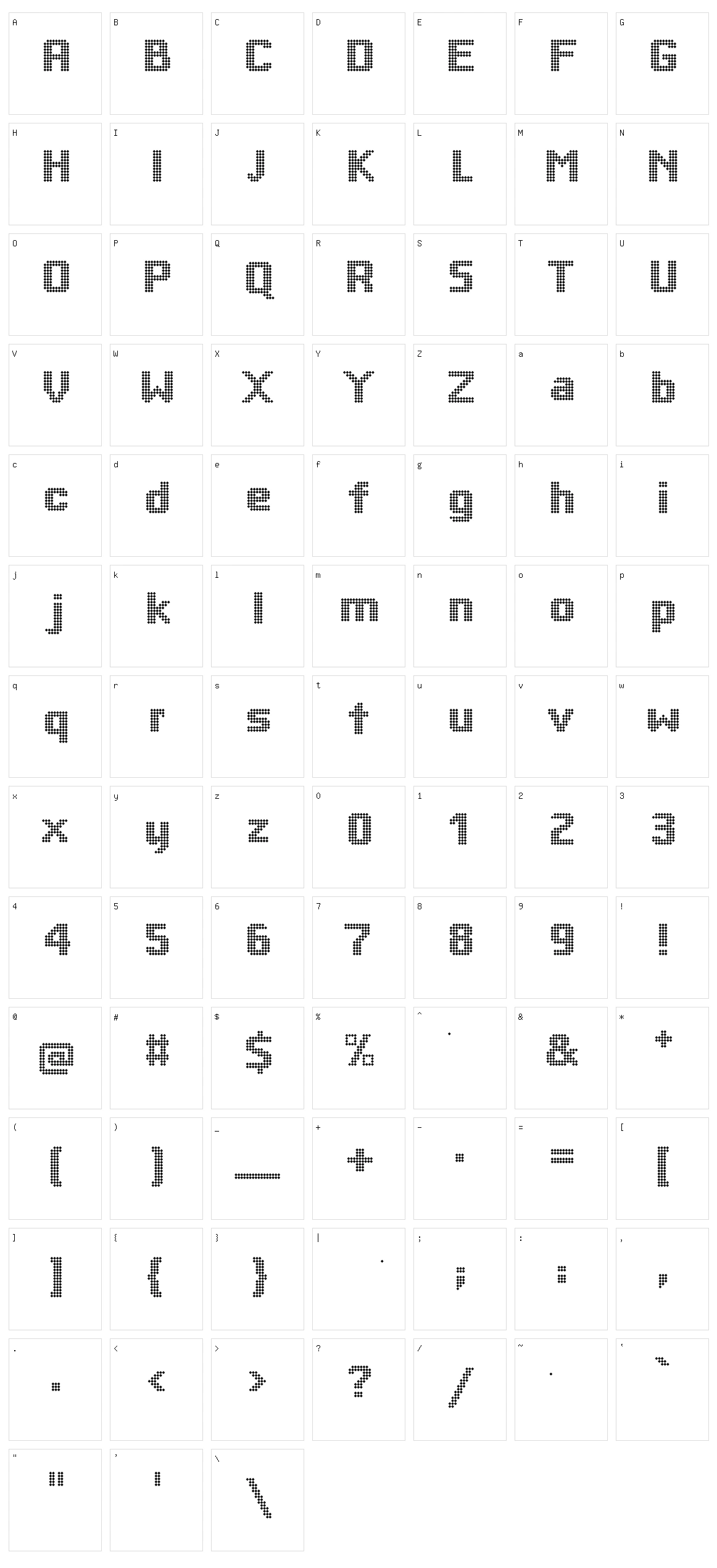 Bigdots Character Set