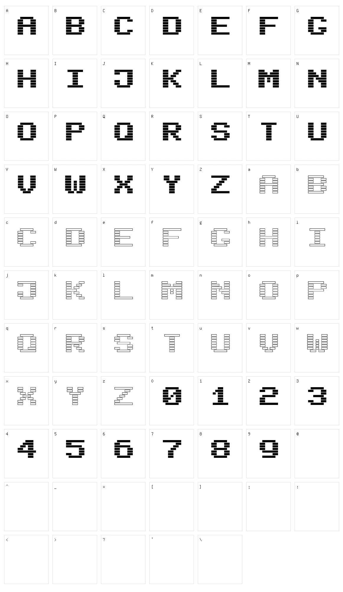 Black White Block Character Set