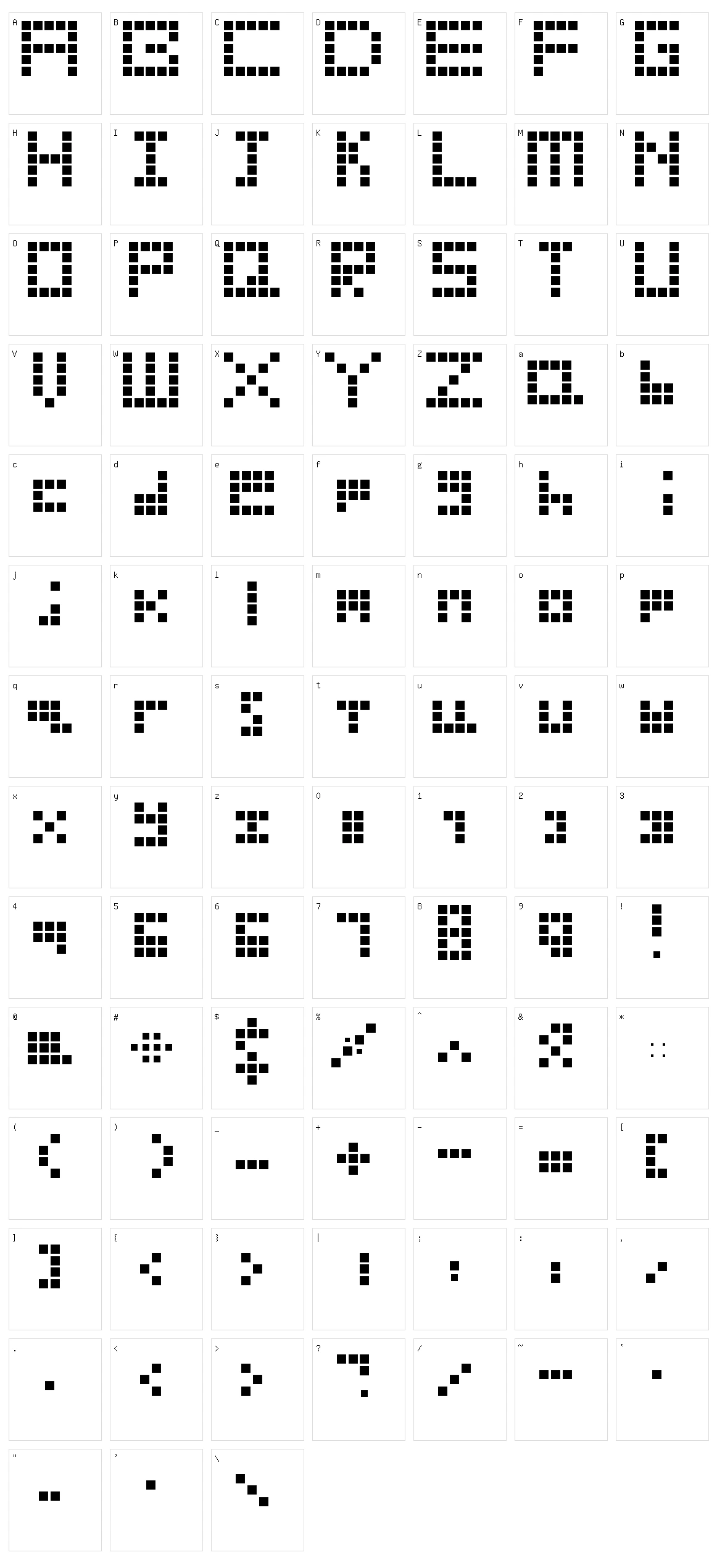 Blocks Character Set