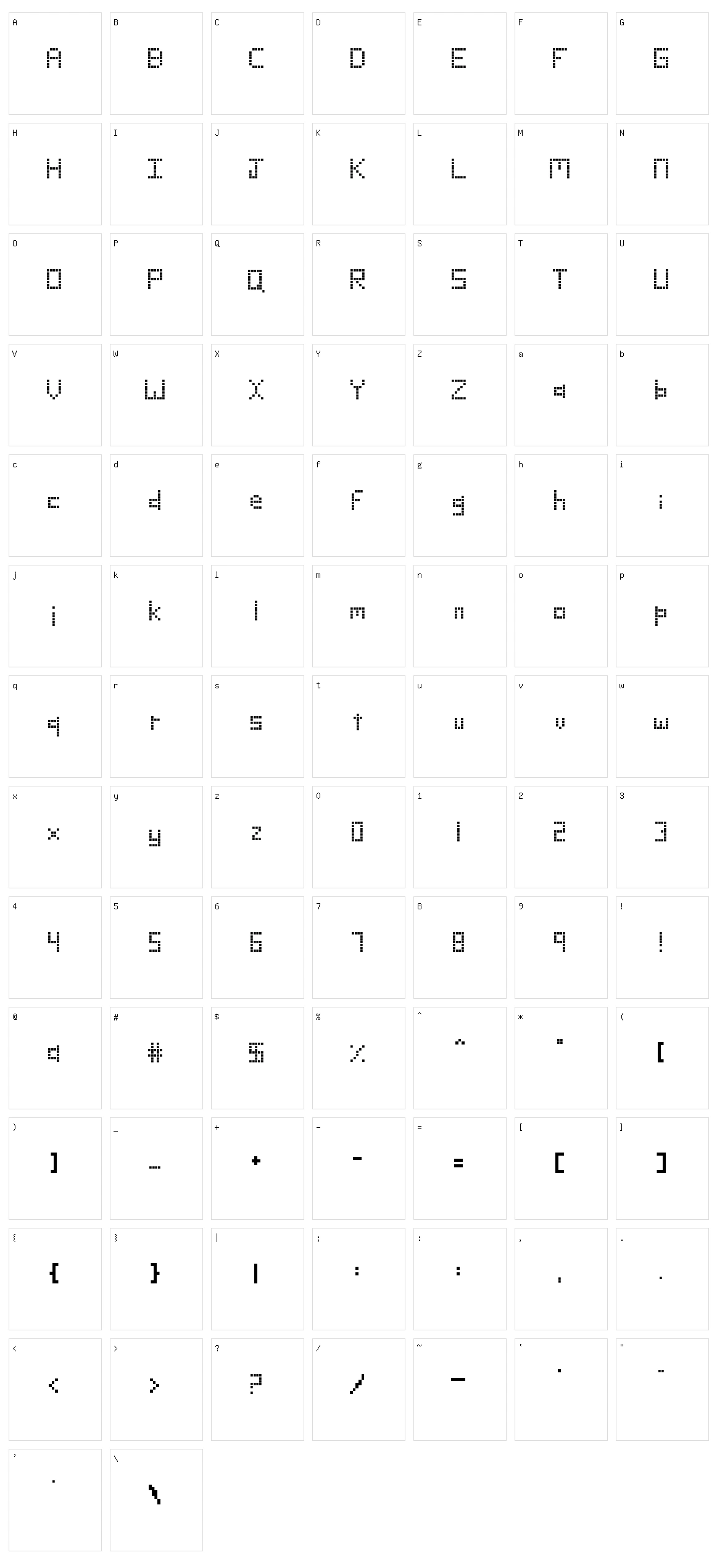 Blocks Character Set