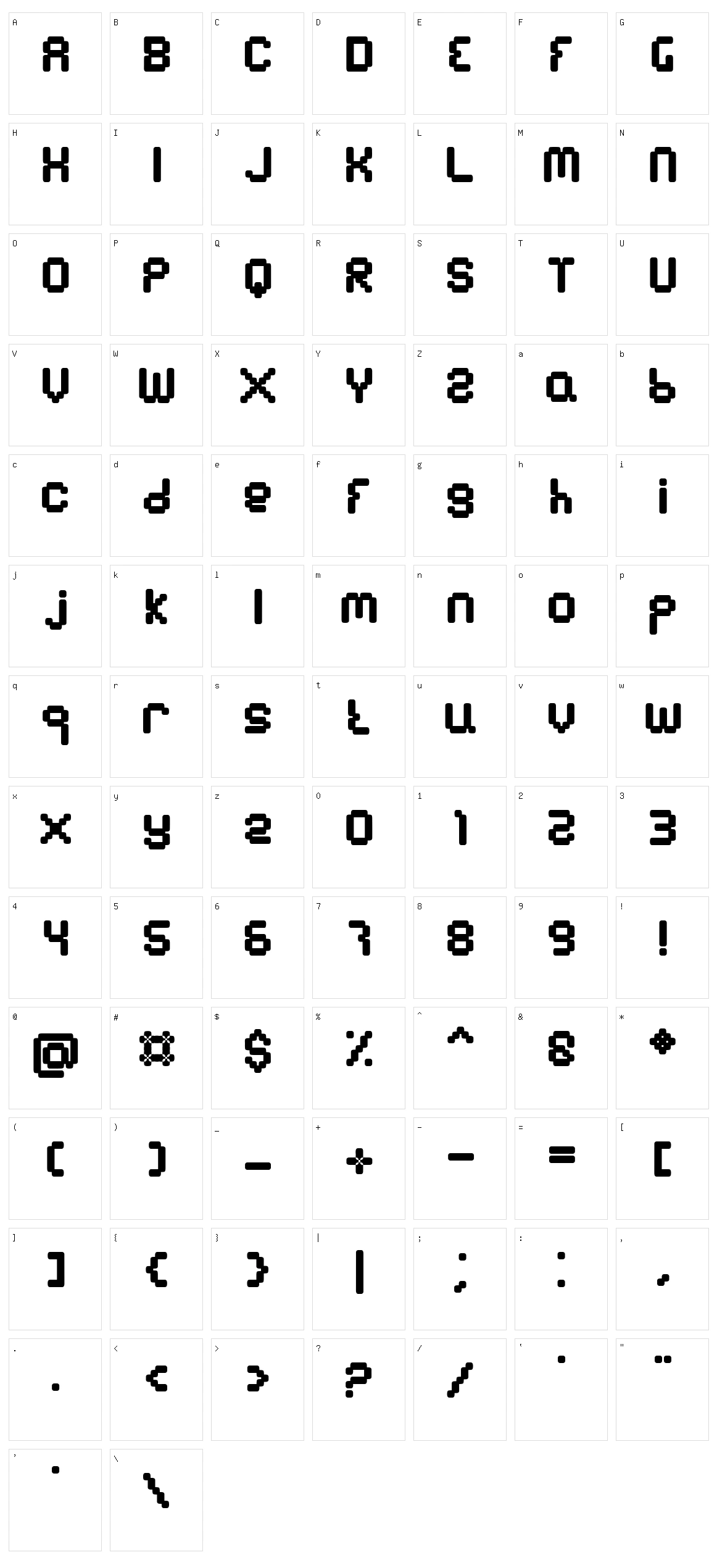 BN Emulator Character Set