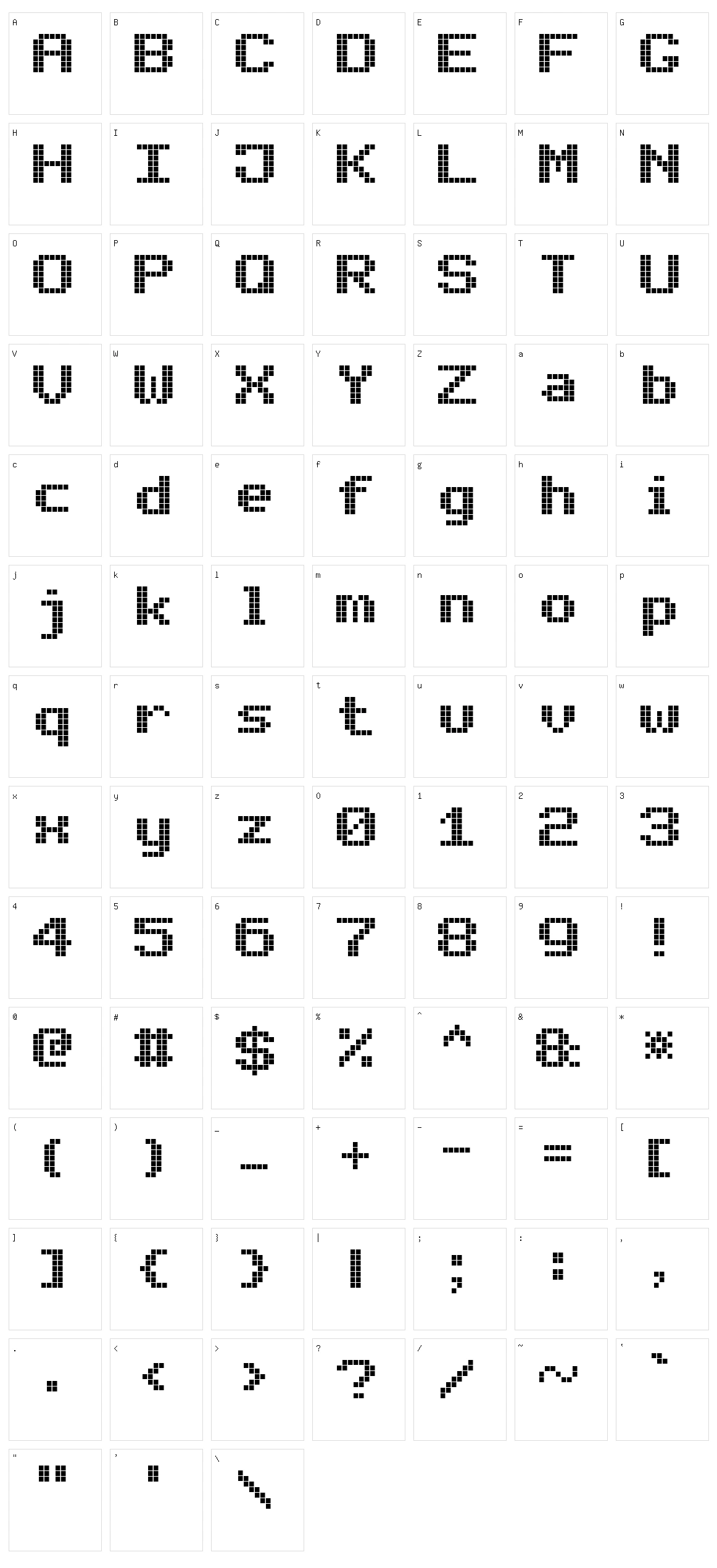 Bold LED Board-7 Character Set