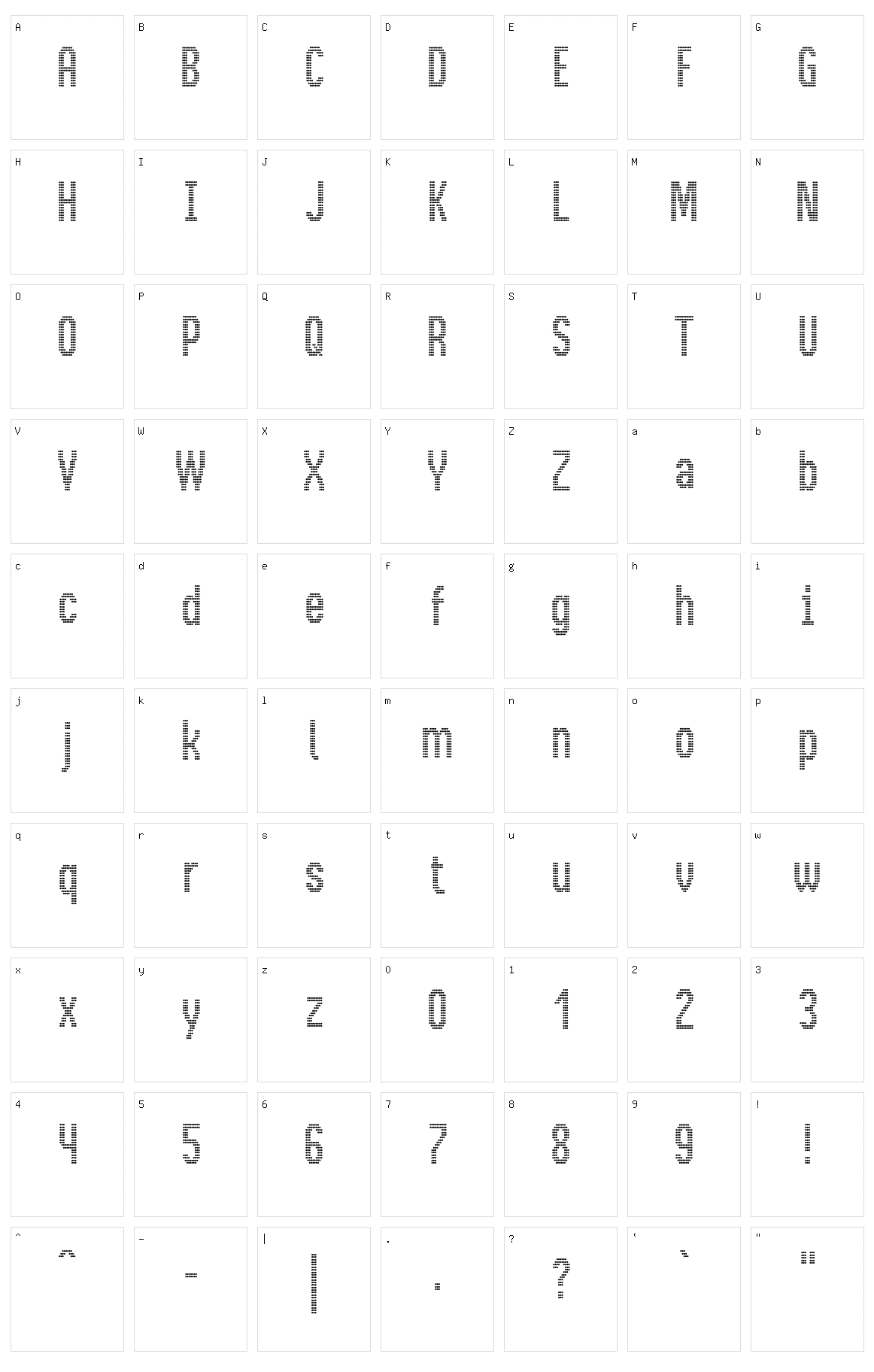 BusMatrix Condensed Character Set