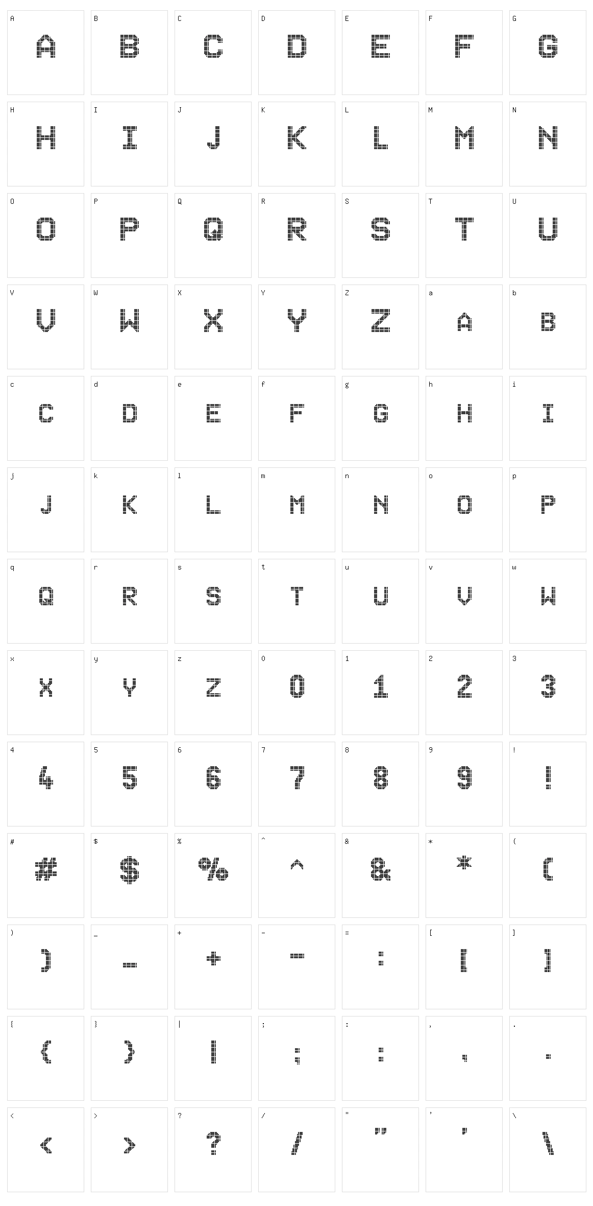 CAT Arena Character Set