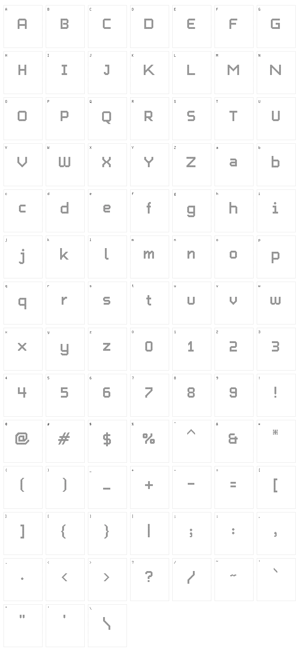 Charlie Dotted Character Set