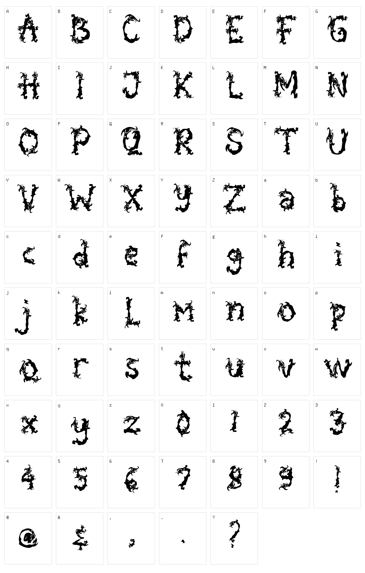 Spooky Flames Character Set