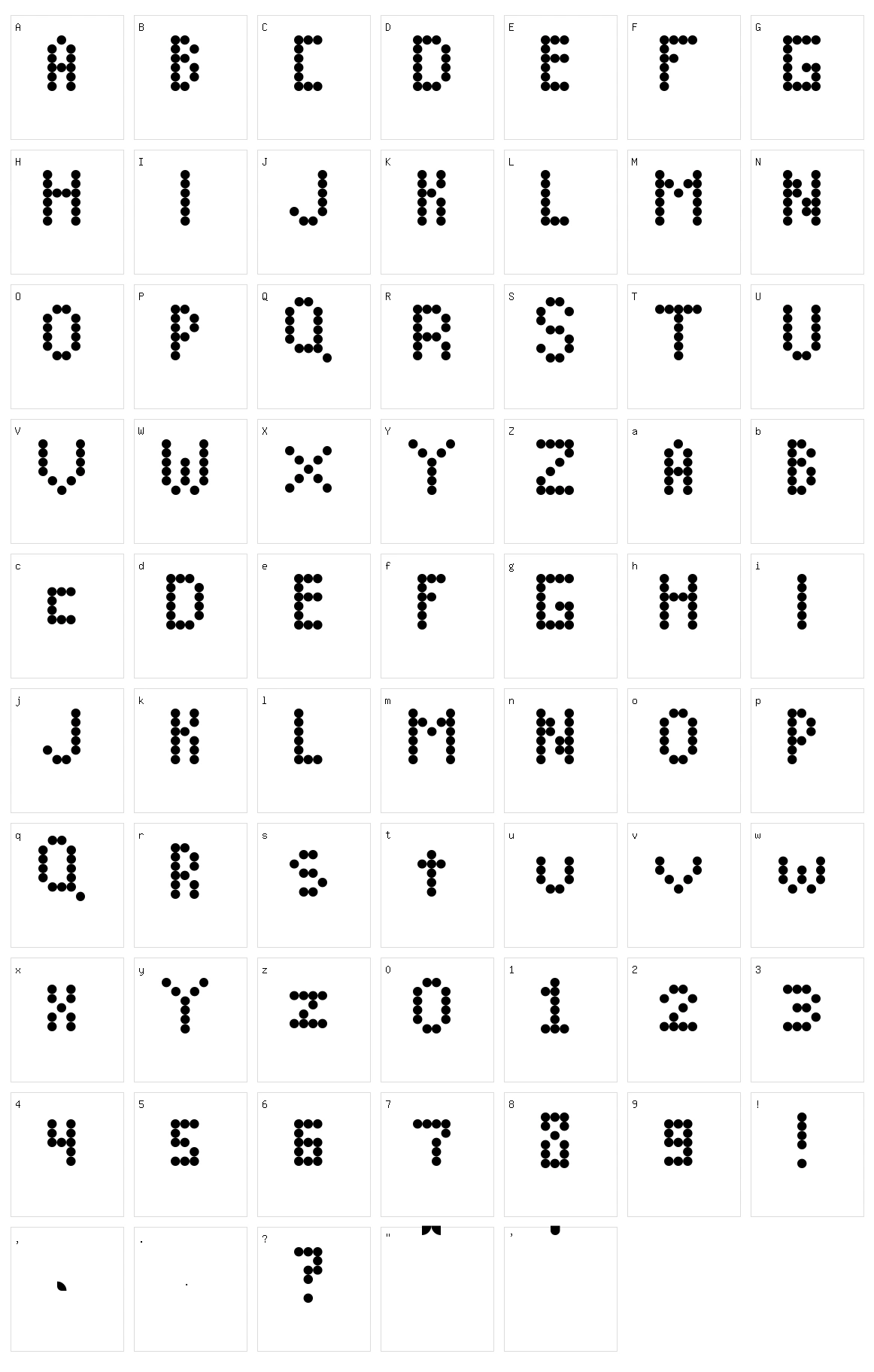 Computer Art Project Character Set