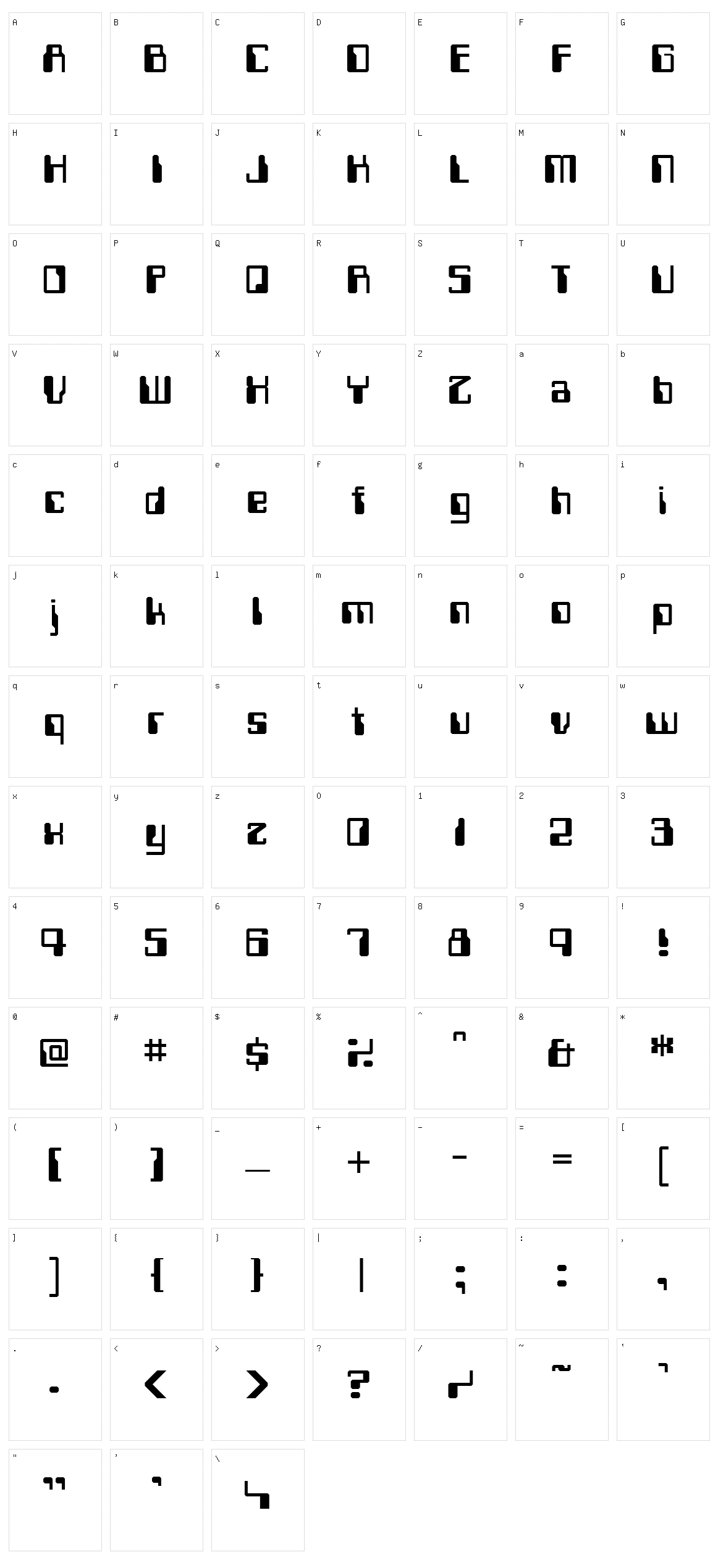 Computerfont Character Set