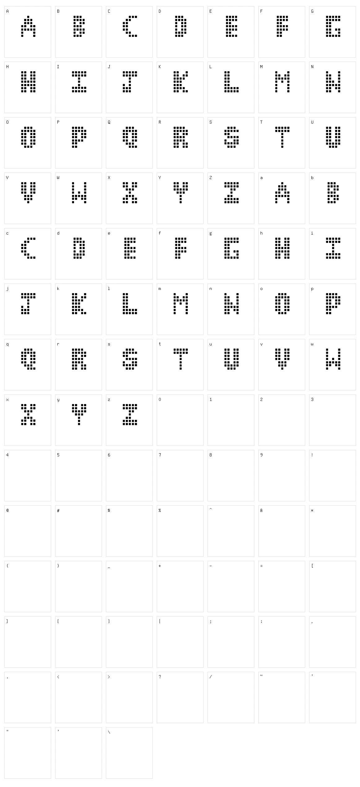 Corrupt Pixel Character Set