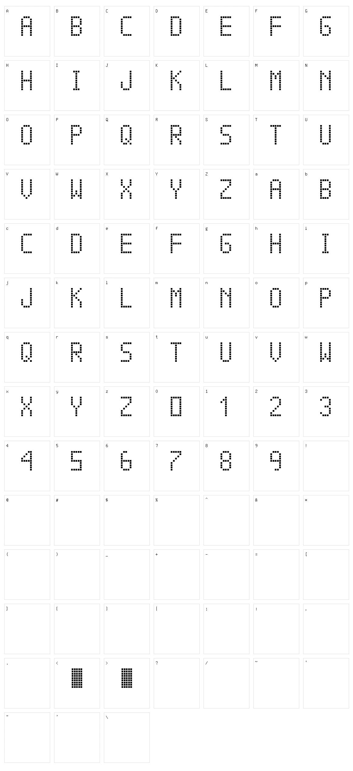 Cubs Led TFB Character Set
