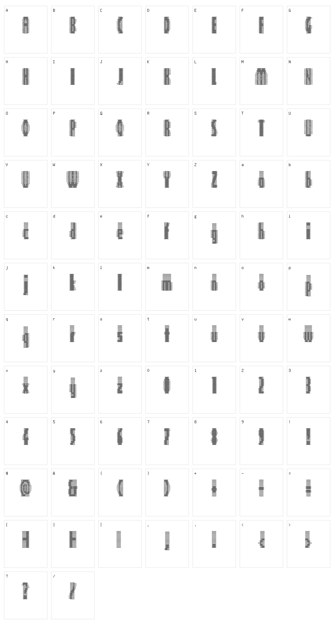 Deeter Character Set