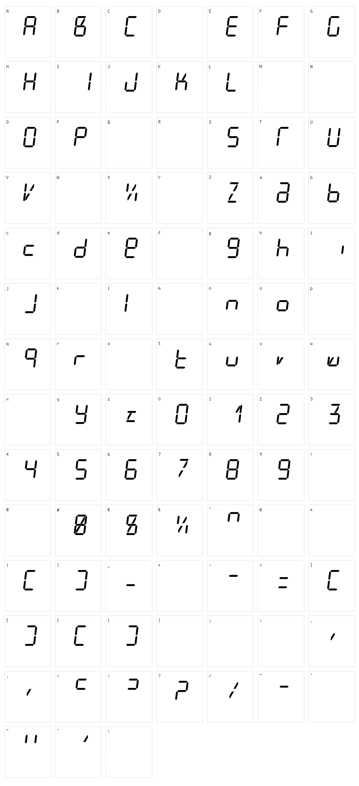 Digit Tech Character Set