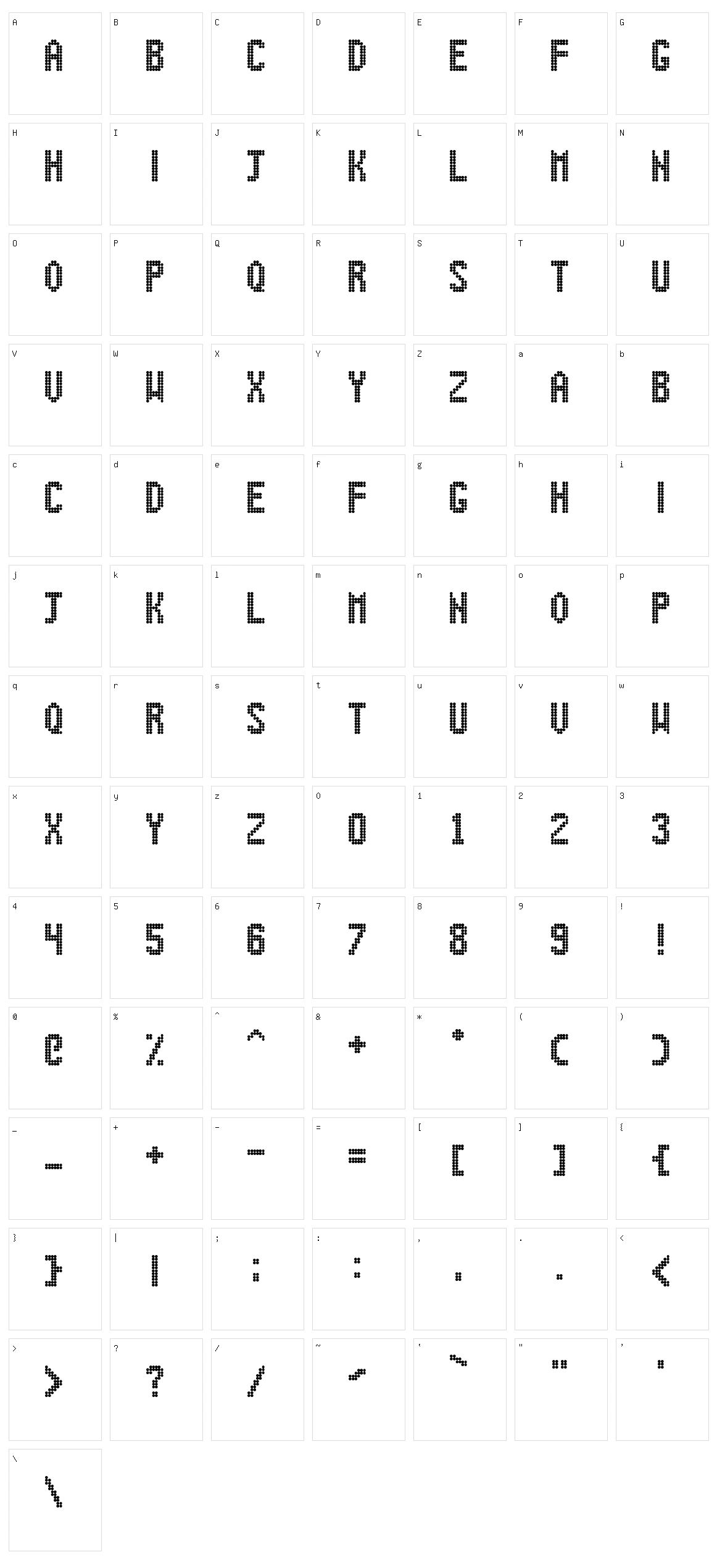 Digital Dot Roadsign Character Set