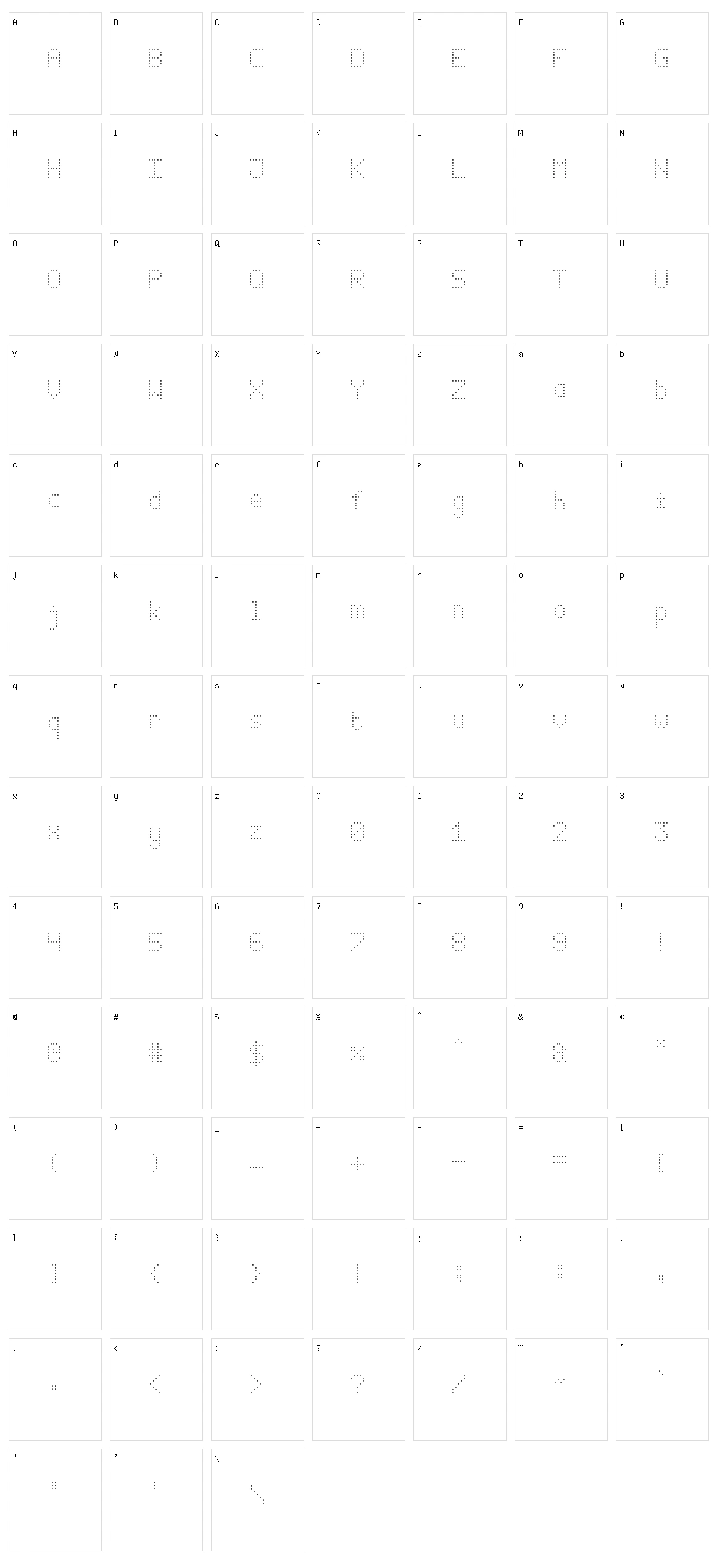 Digitaled Character Set