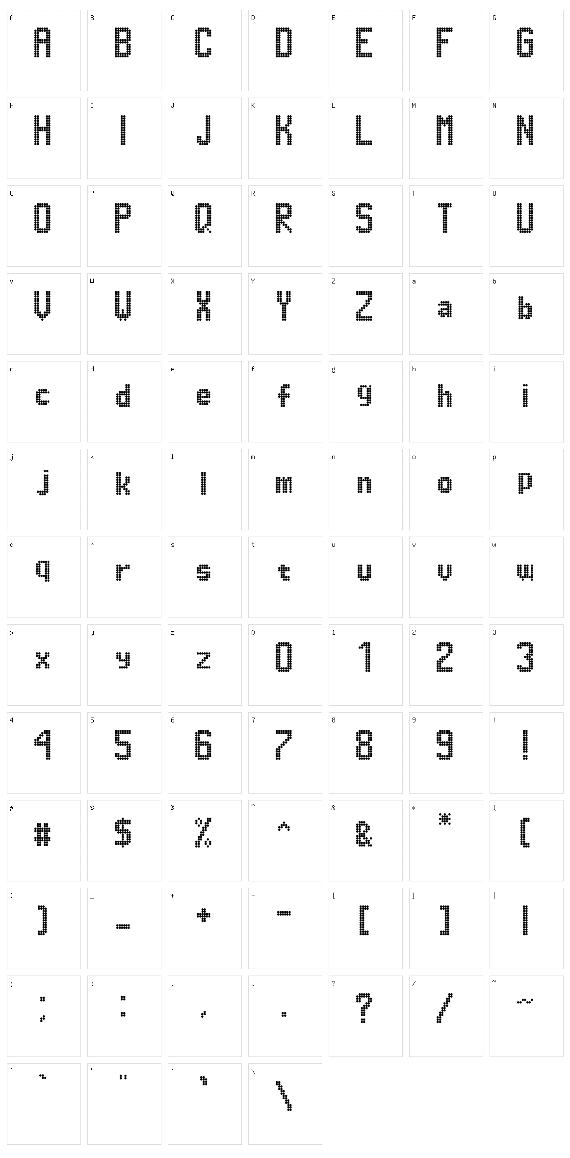 Dimelthoz 11x96 Character Set