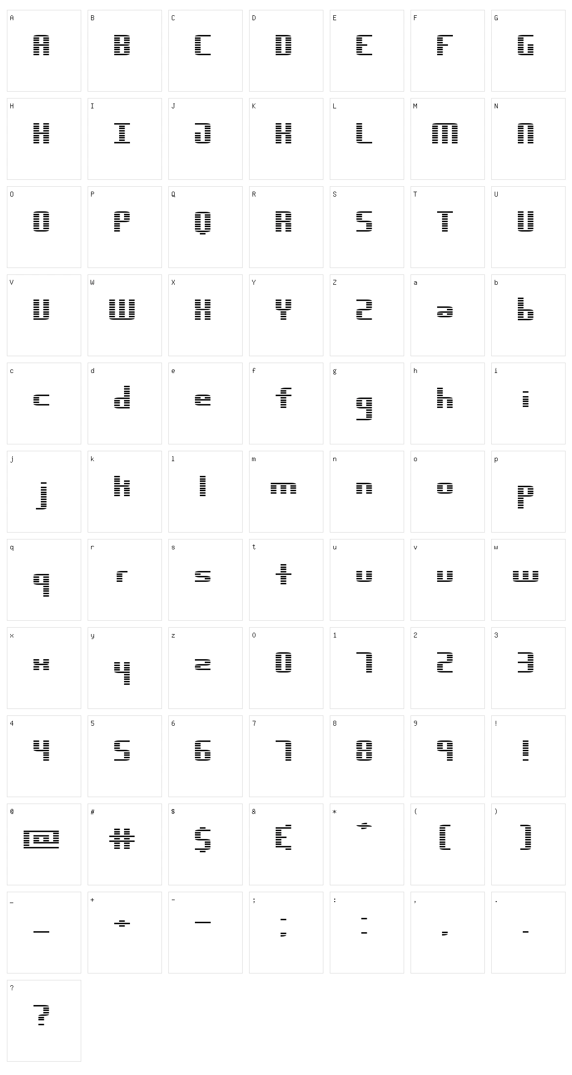 Dimension Character Set