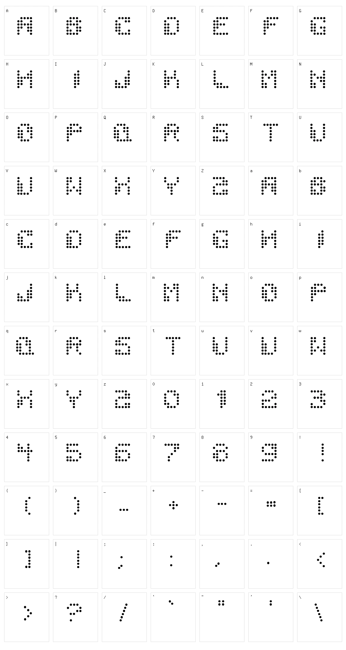 Dotchaos Character Set