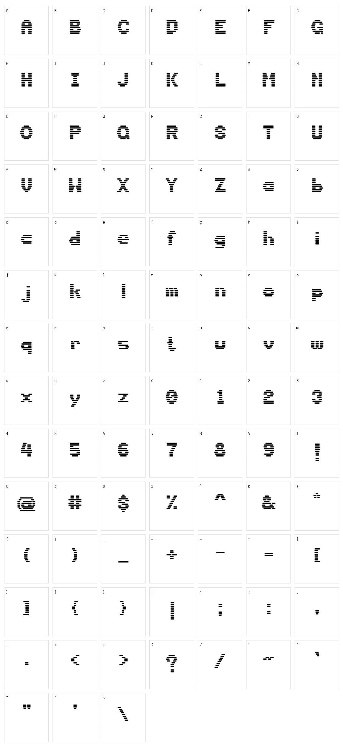 DS Terminal Character Set