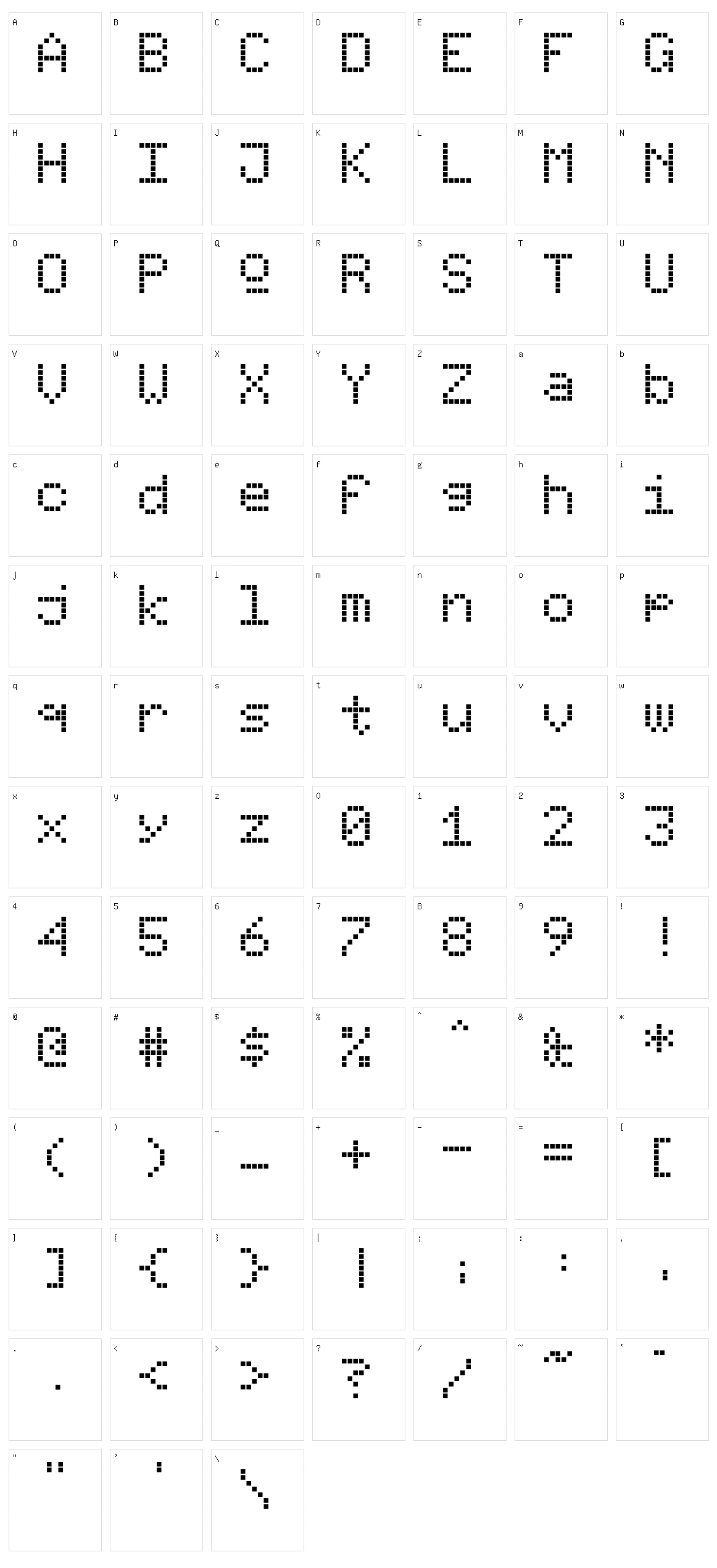 Ã‰cran Monochrome Character Set