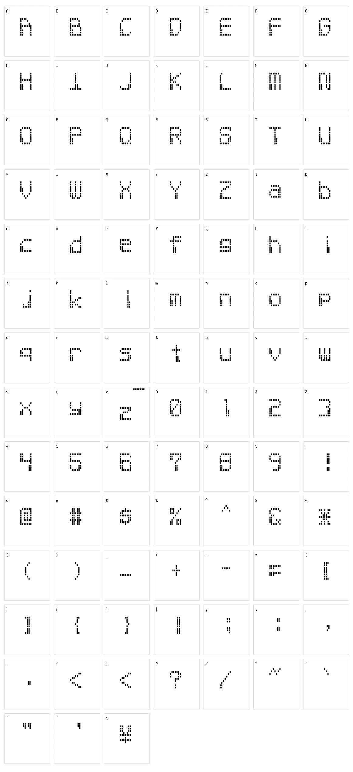 Electron 8F Character Set