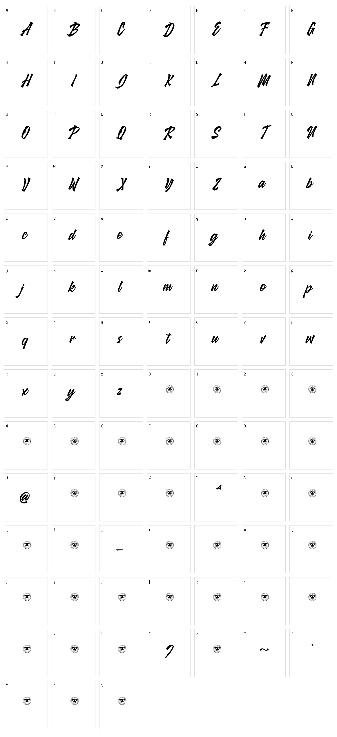 Glarious Character Set