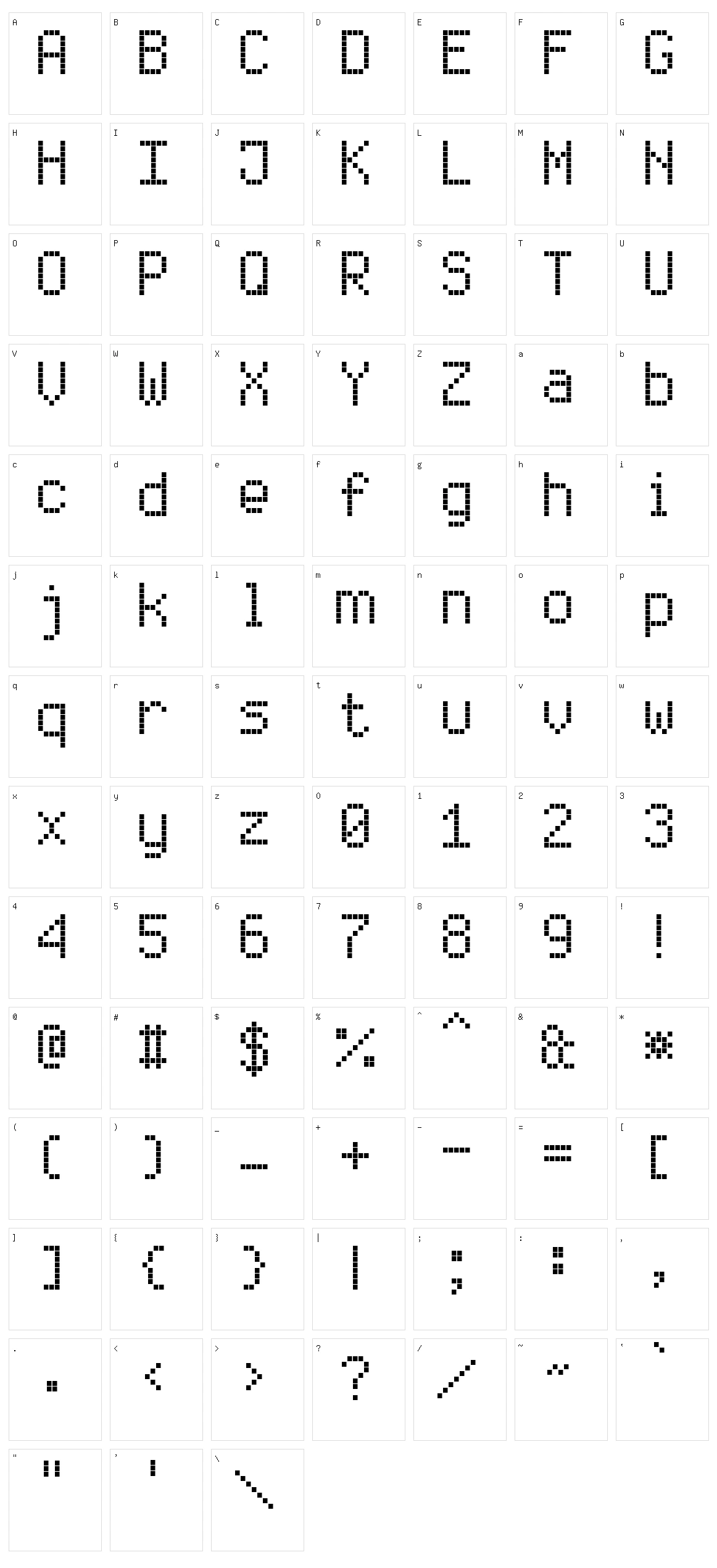 Enhanced LED Board-7 Character Set