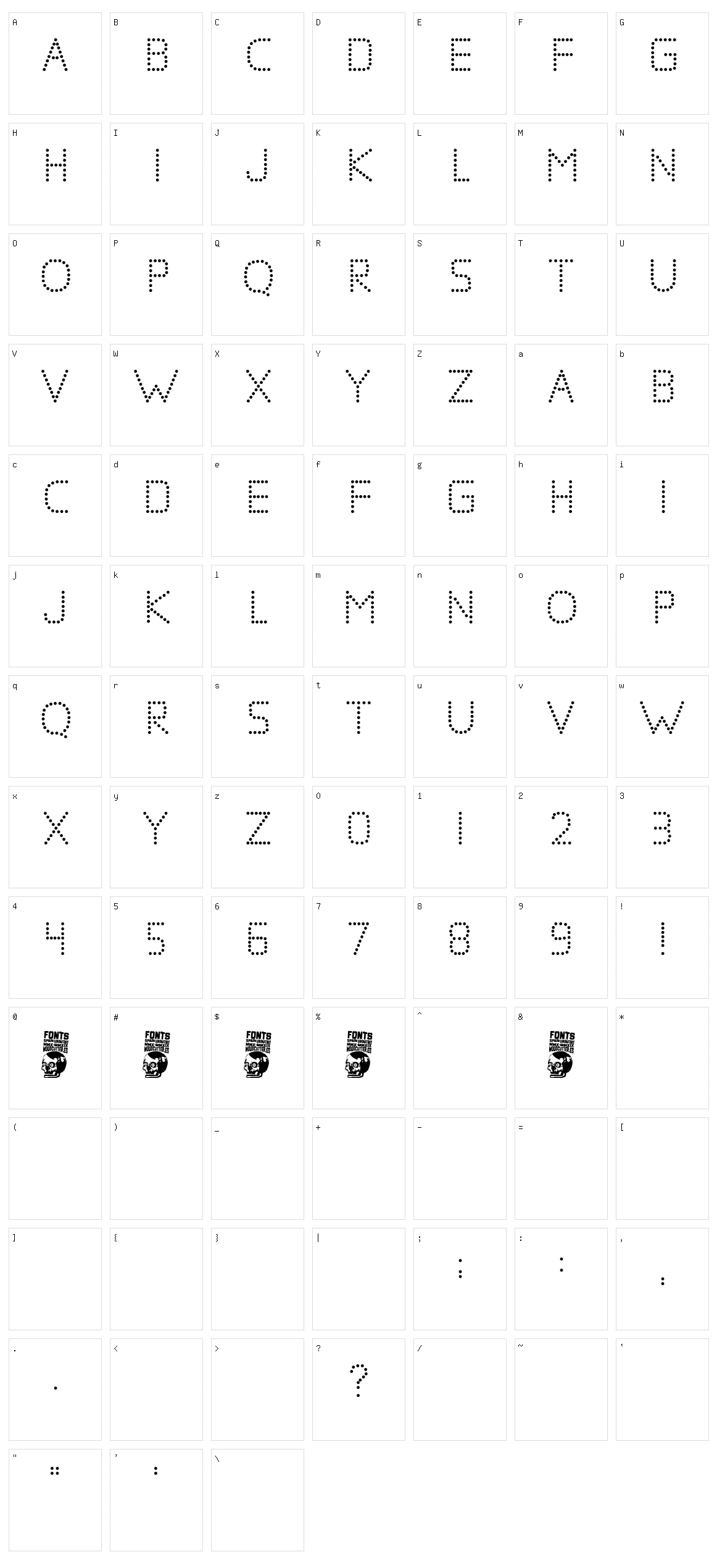 Estreno Character Set