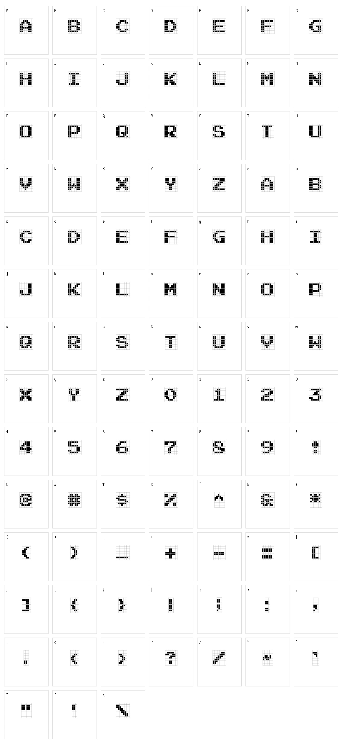 Famirids Character Set