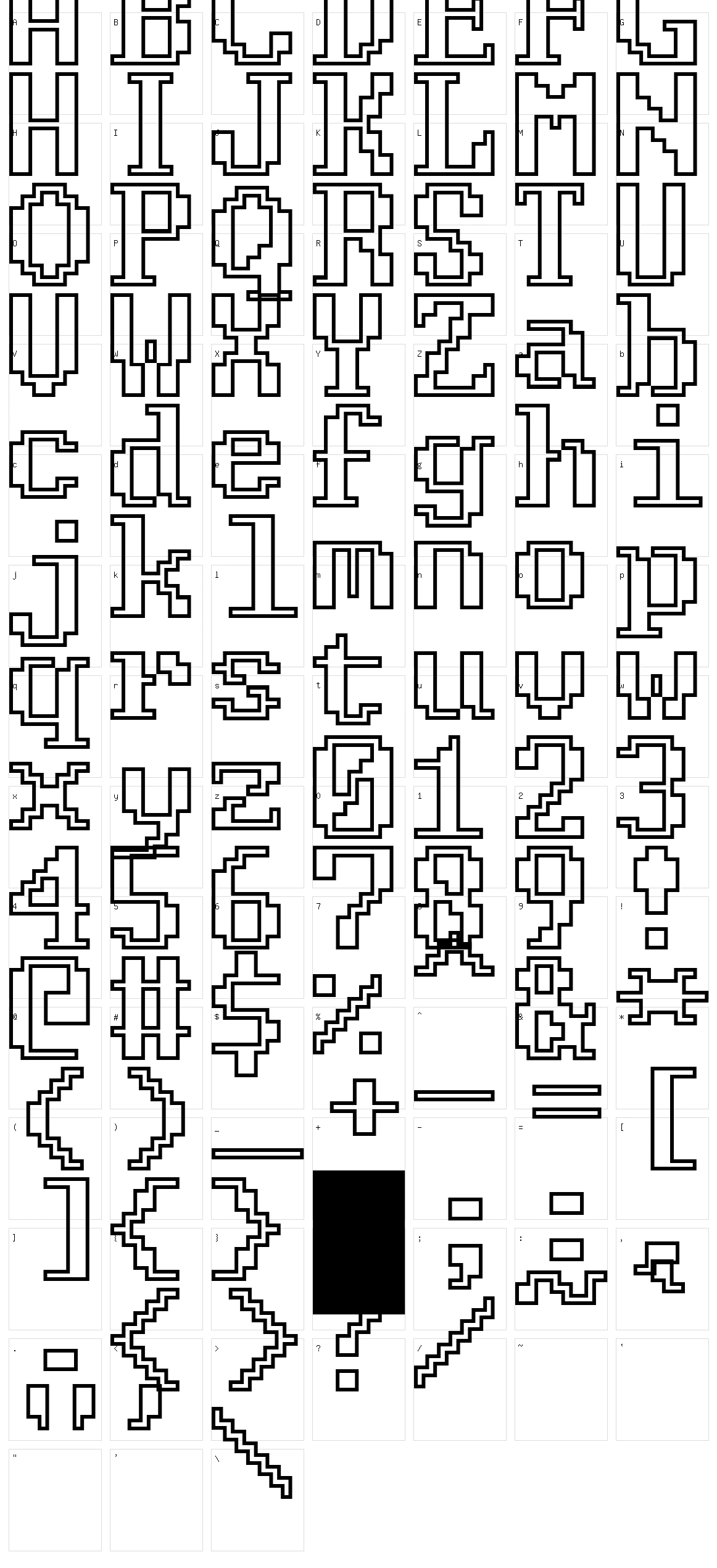 FixCystNeon Character Set