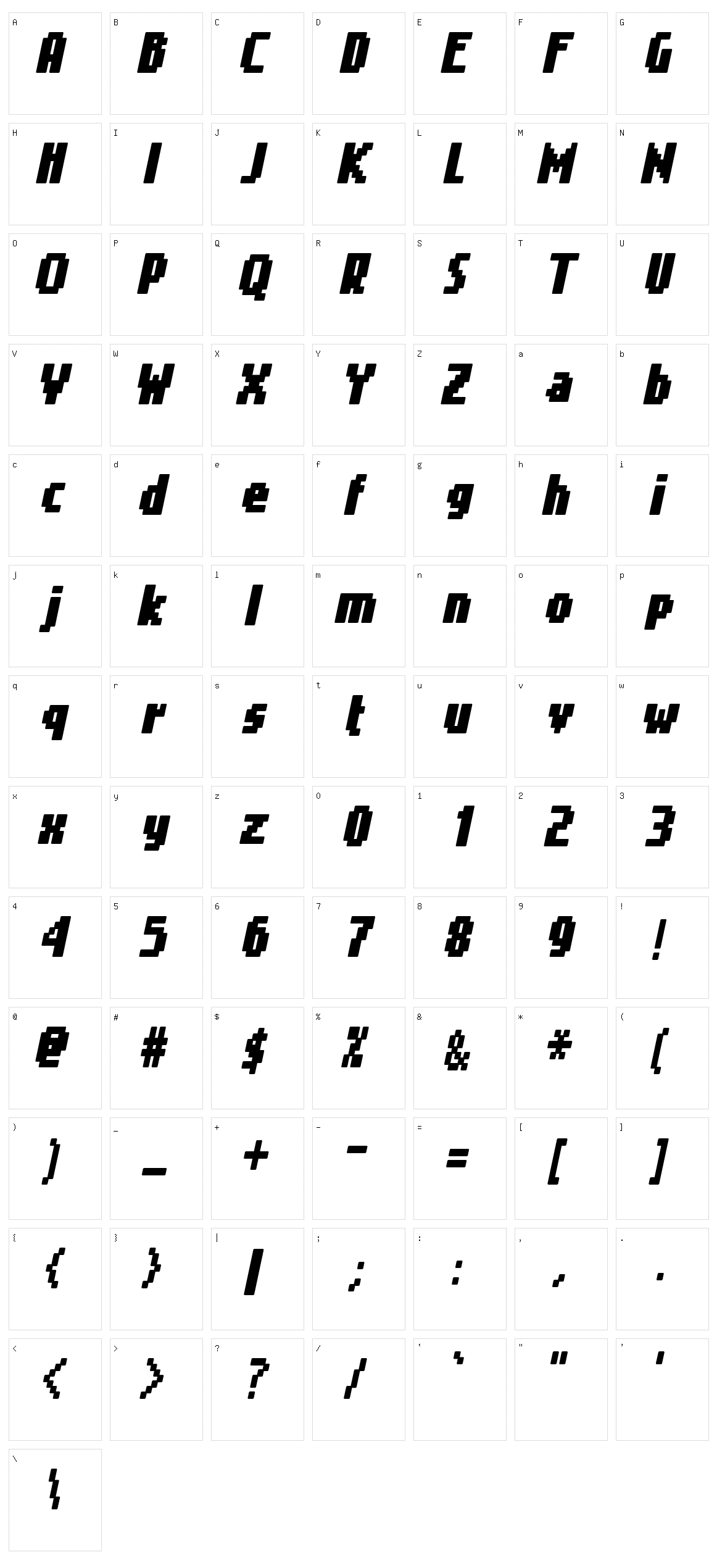 Gimenells Character Set