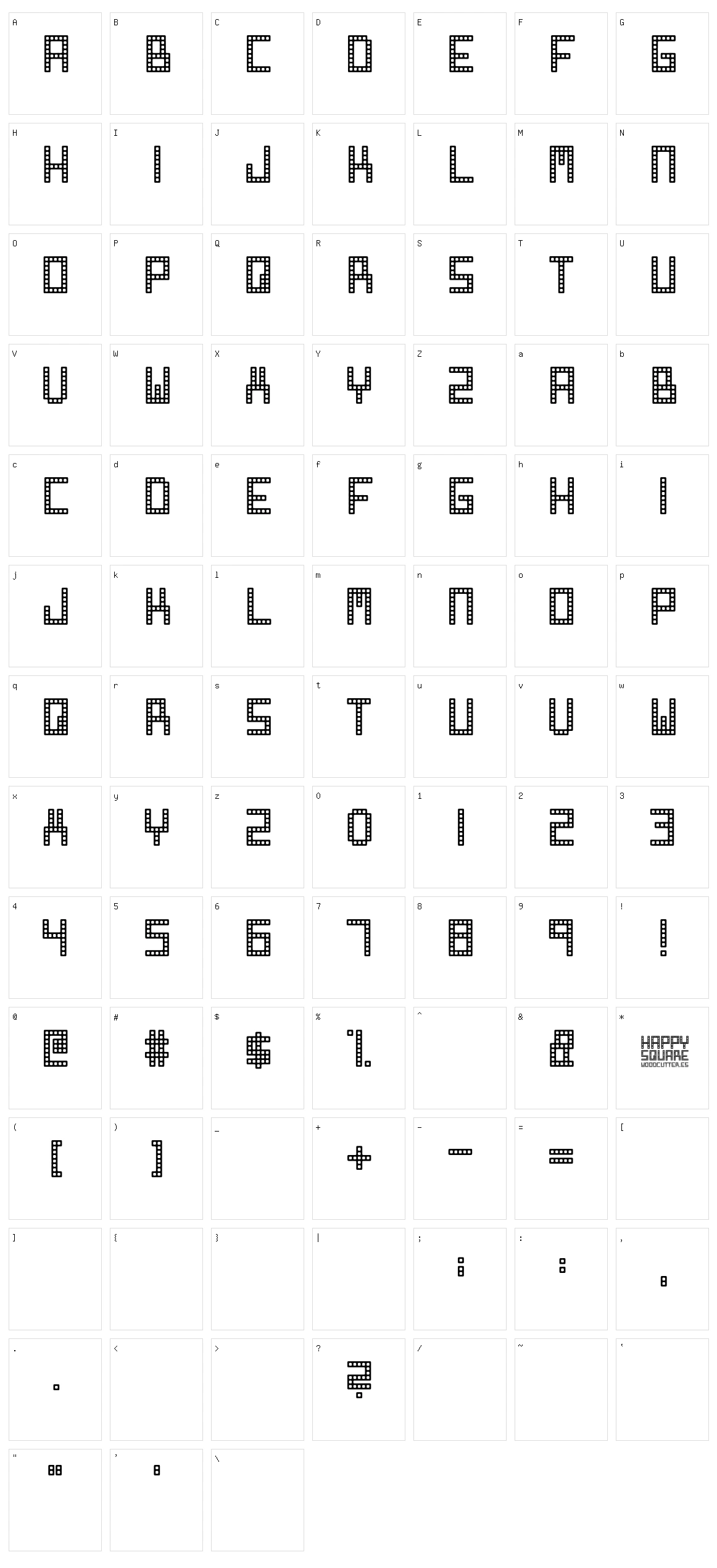 Happy Square Character Set