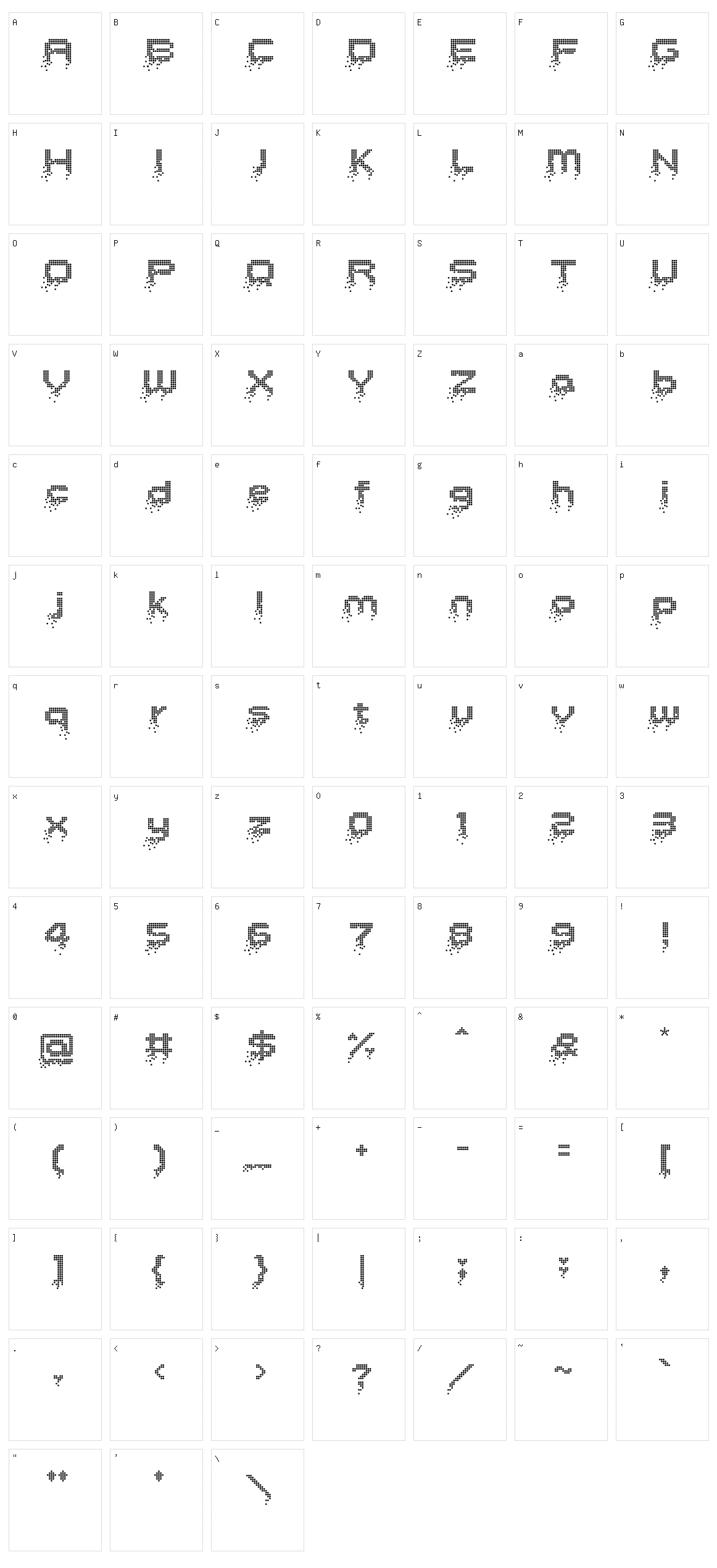 HF Hourglass Character Set
