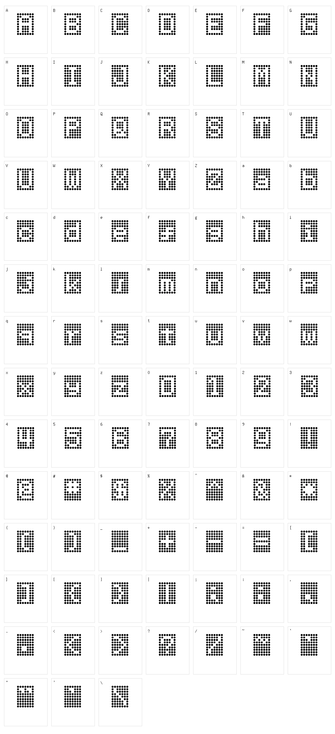 HNrumine Character Set