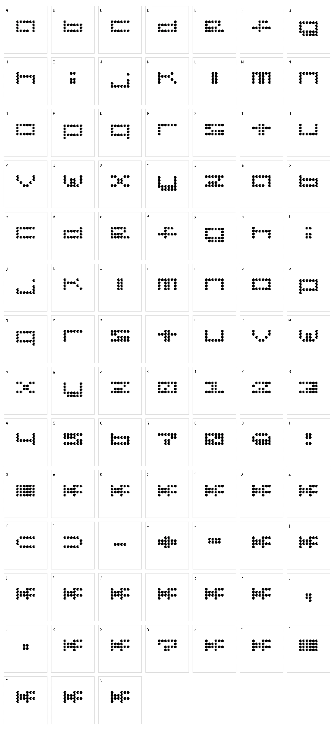 Hydrophonic Character Set