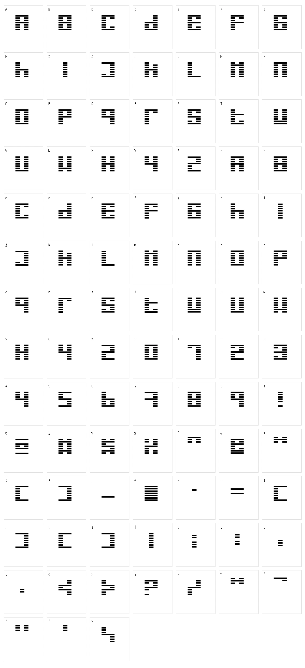 I Ging Character Set