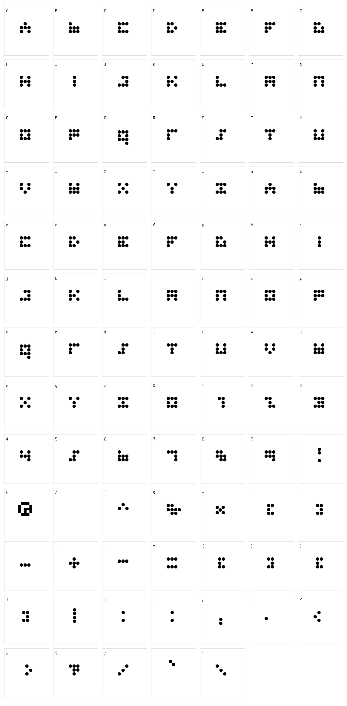Imajix 9dot Character Set