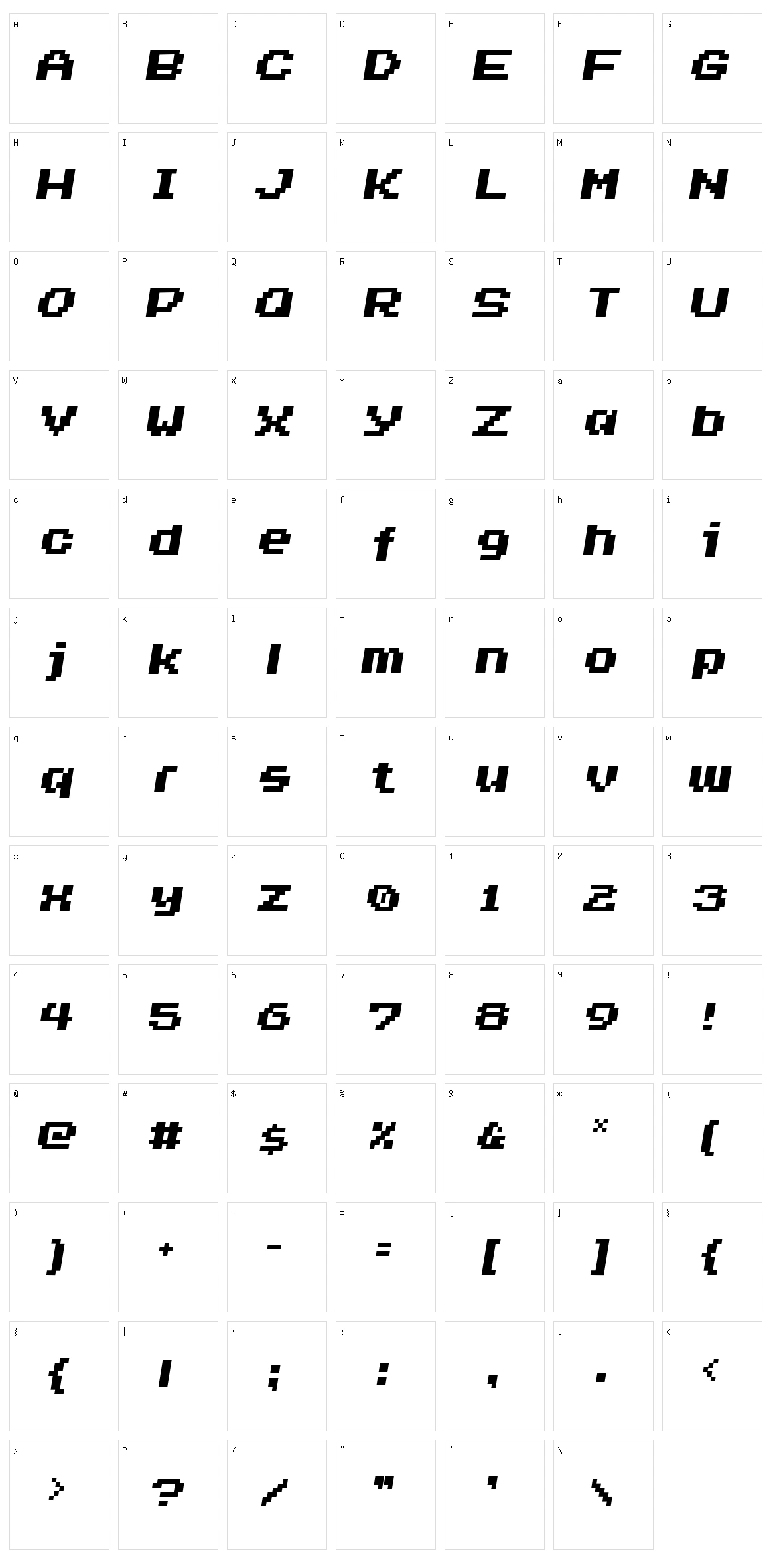 Invasion 2000 Character Set