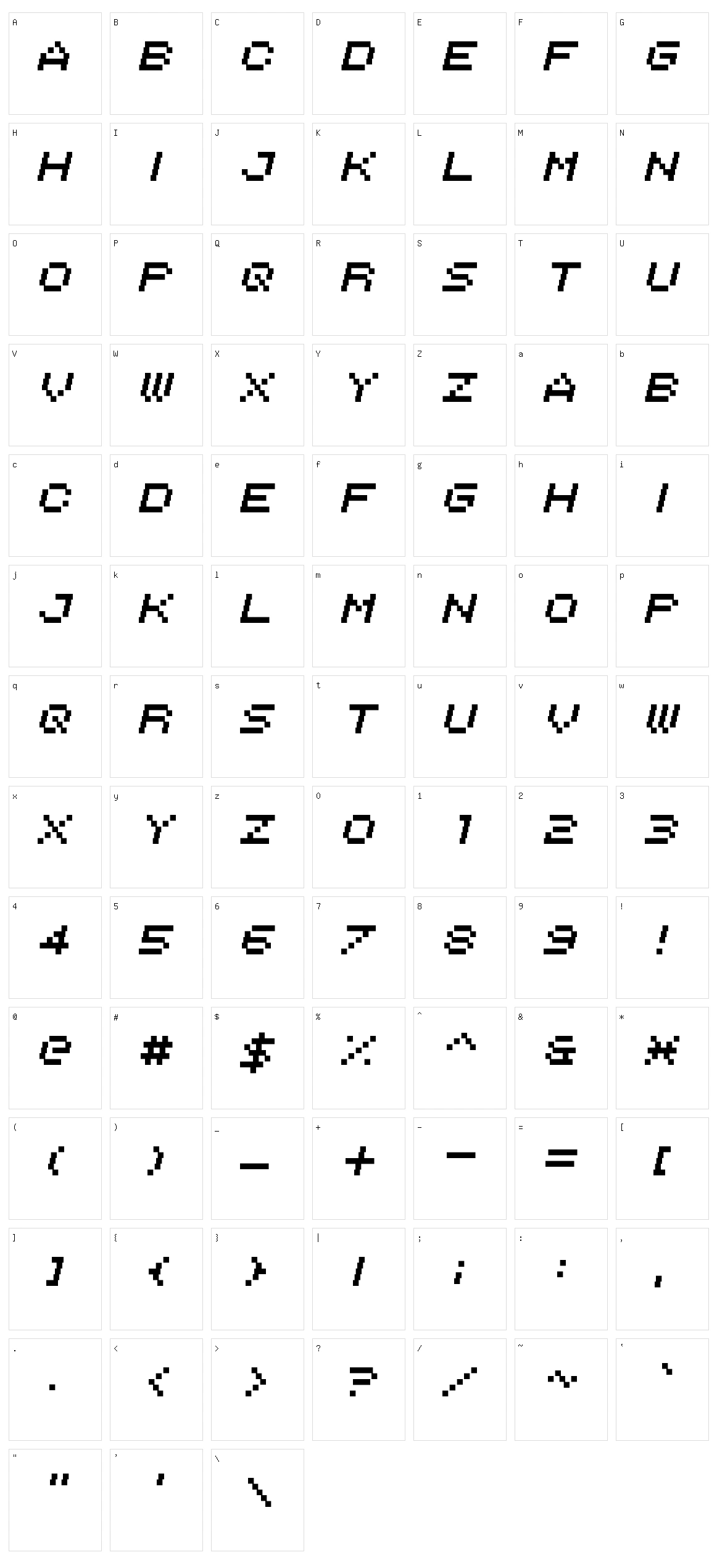 Italipixel Character Set