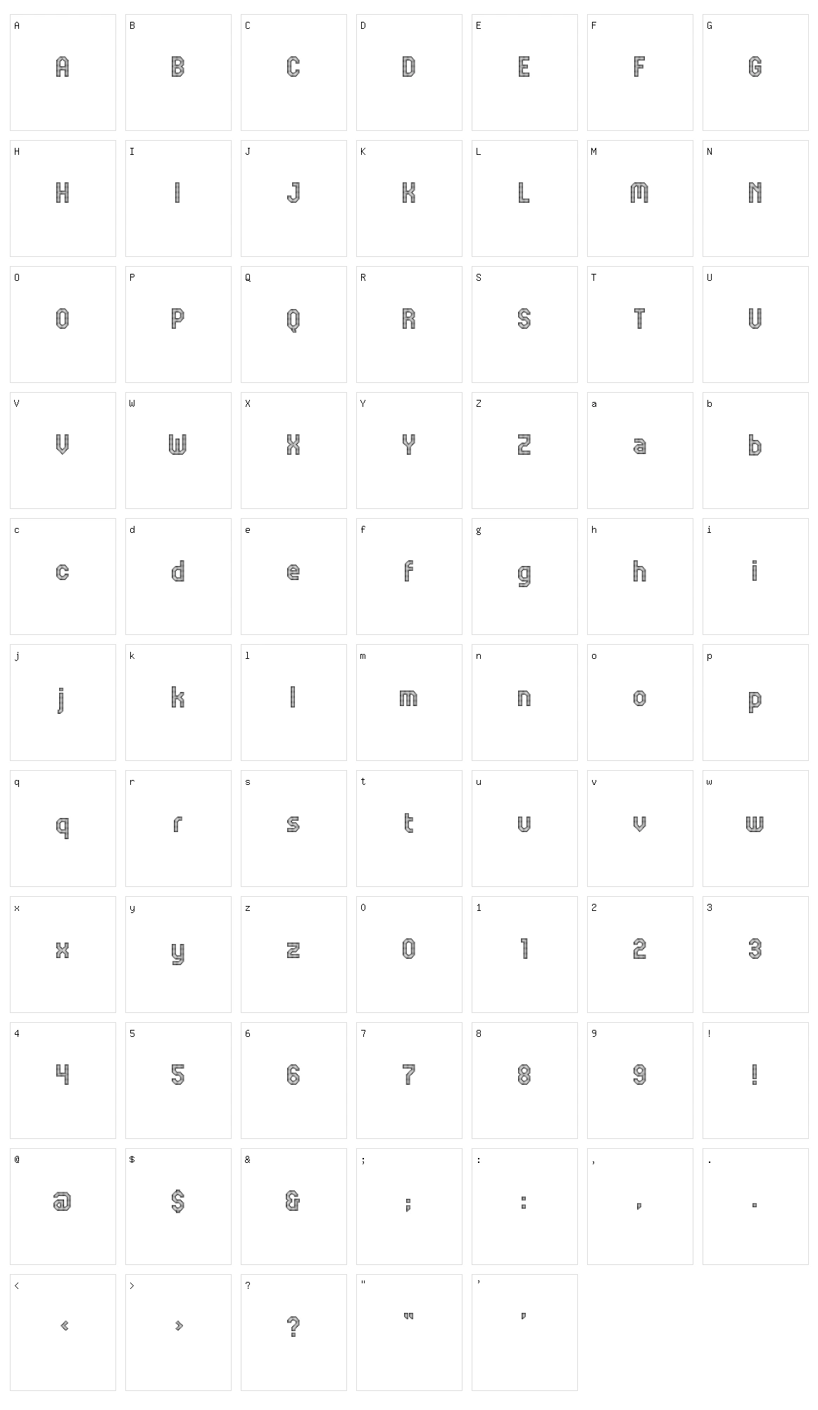 JD Digital Character Set