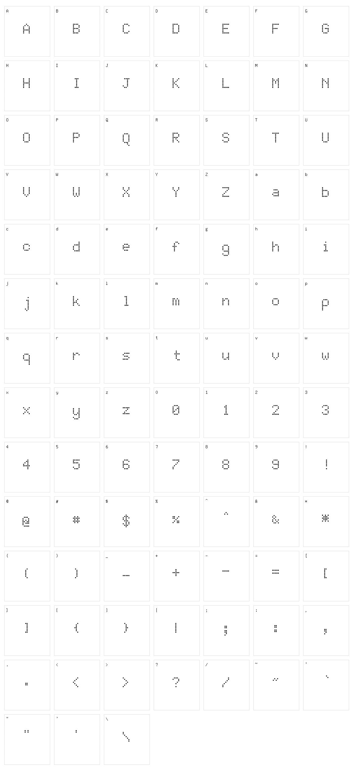 JD LCD Rounded Character Set