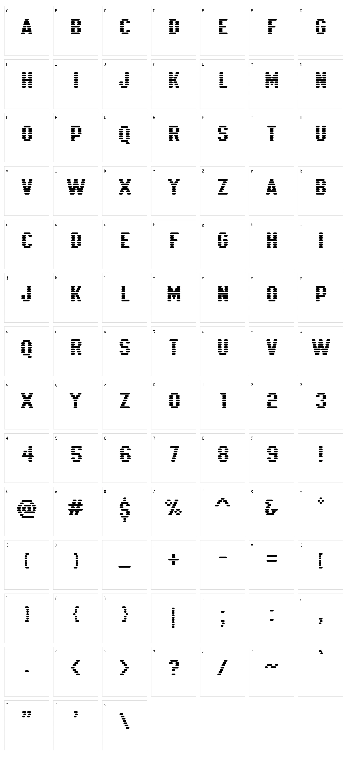 K22 Xanthus Character Set