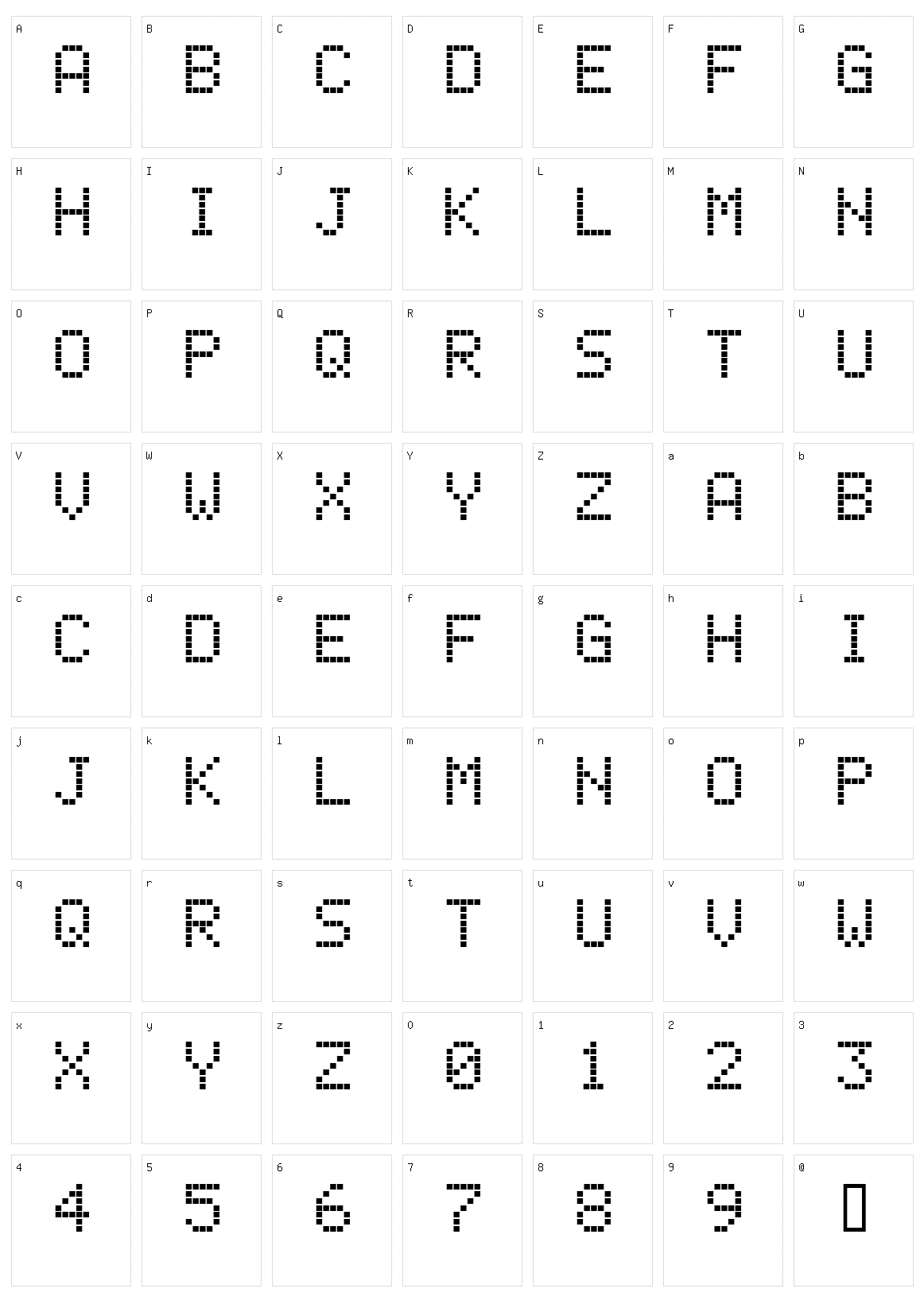 LCD Phone Character Set