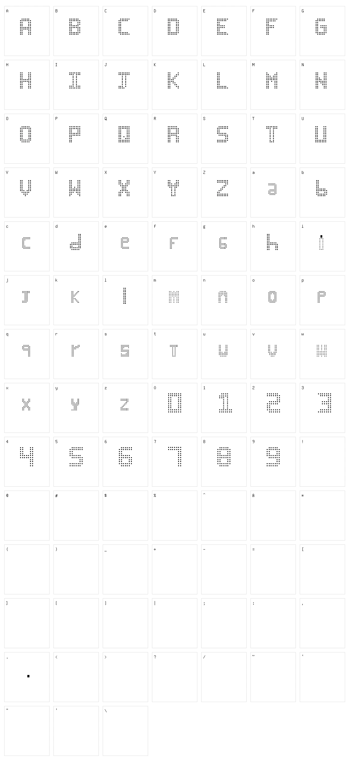 Led Bus Character Set