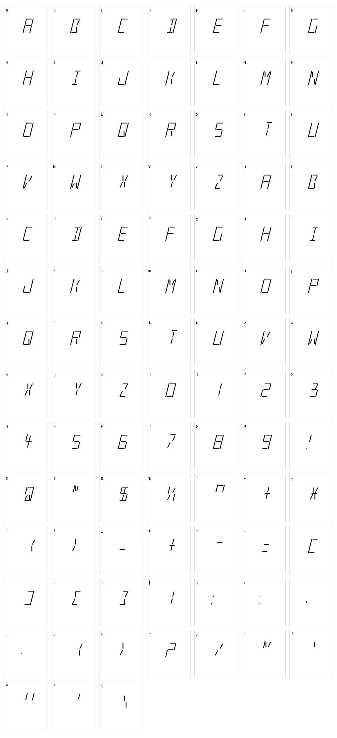 LED Real Character Set