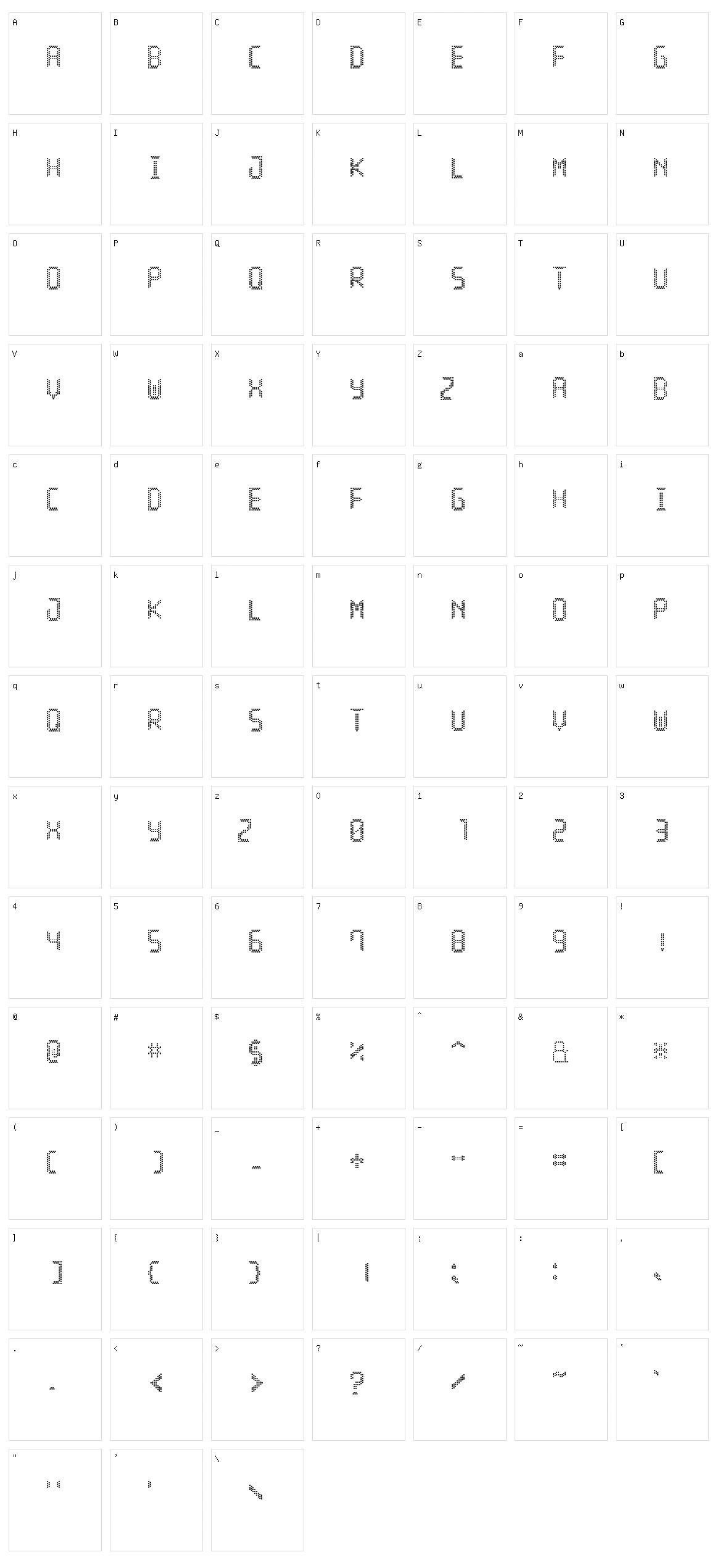 LED Stadion 7 Character Set